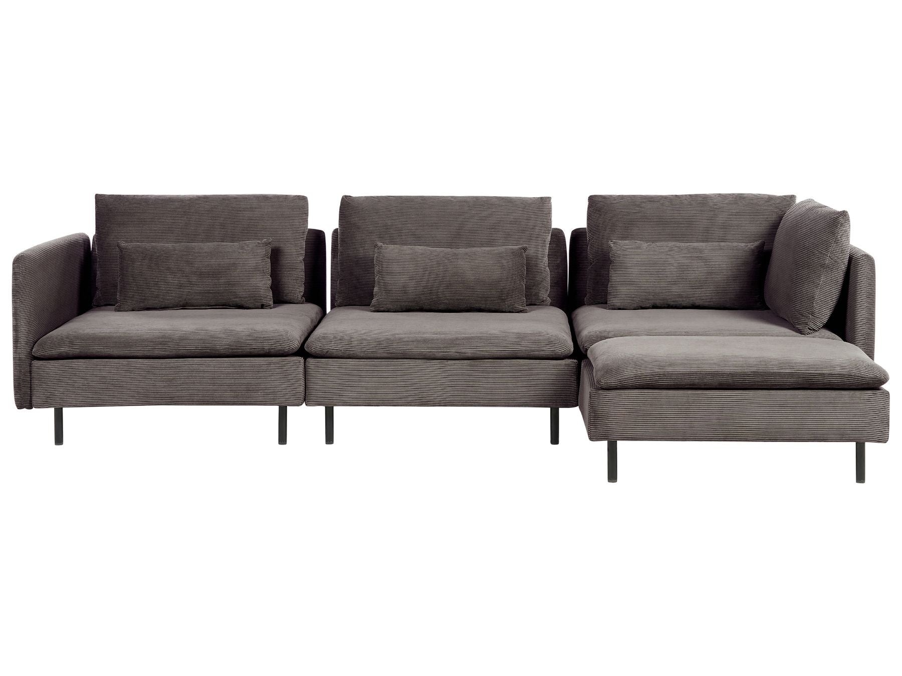 Canapé d'angle côté gauche en velours côtelé Marron L291cmxl151cmxH83cm MAGEVE