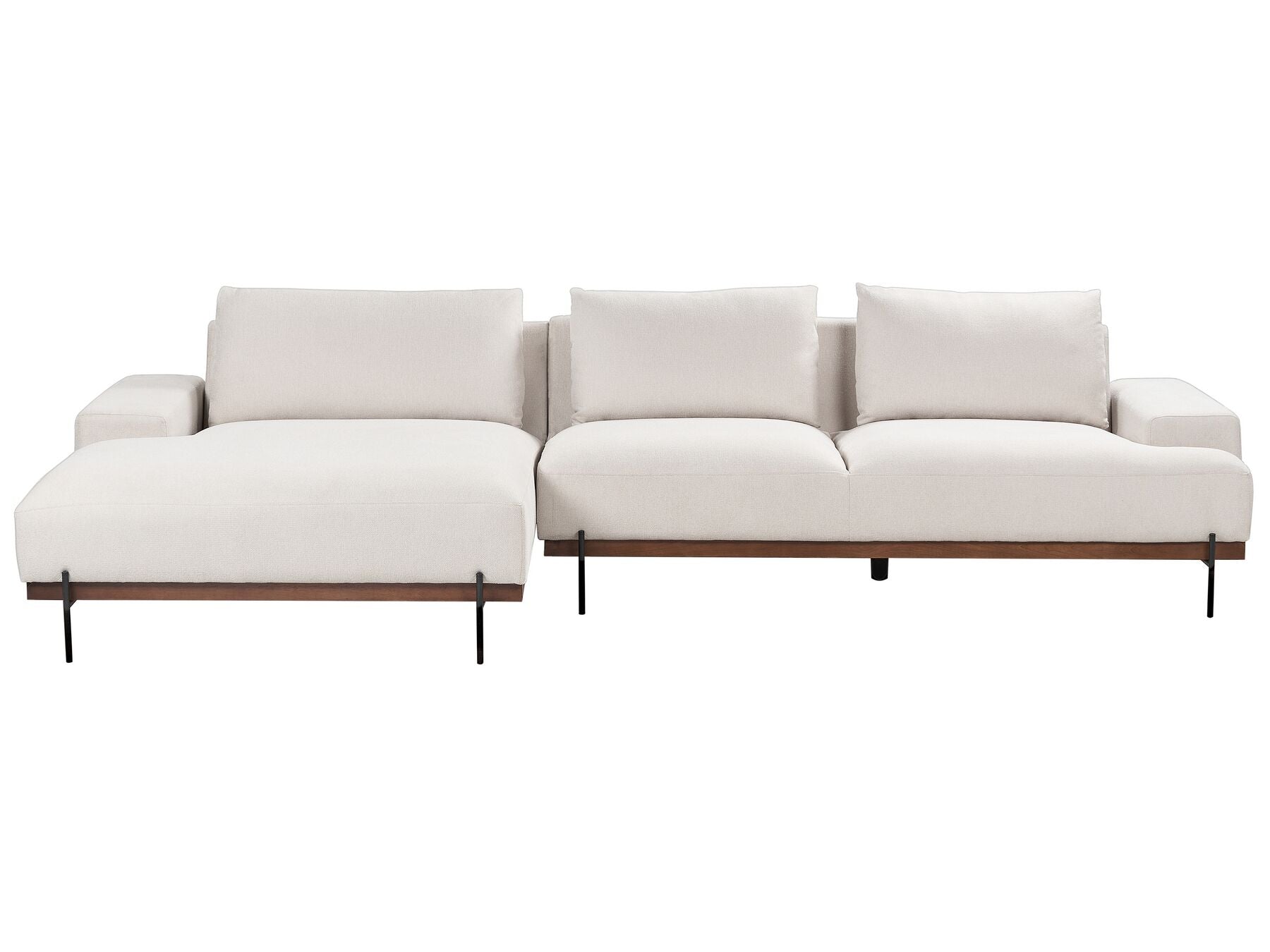 Canapé d'angle à droite en tissu Beige L316cmxl146cmxH79cm FLOYD