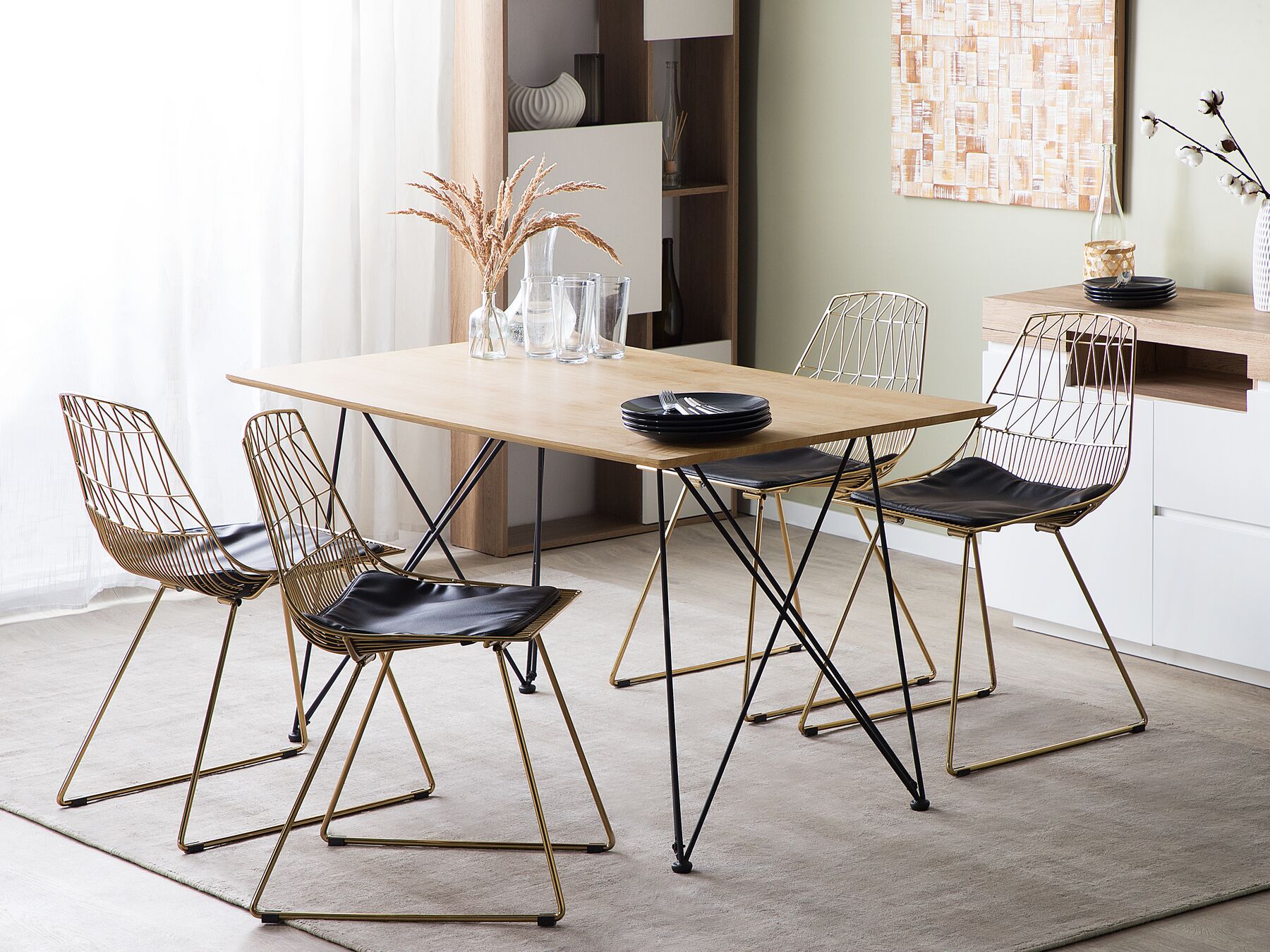 Table à manger en bois Marron clair L140cml80cmxH75cm NOUR