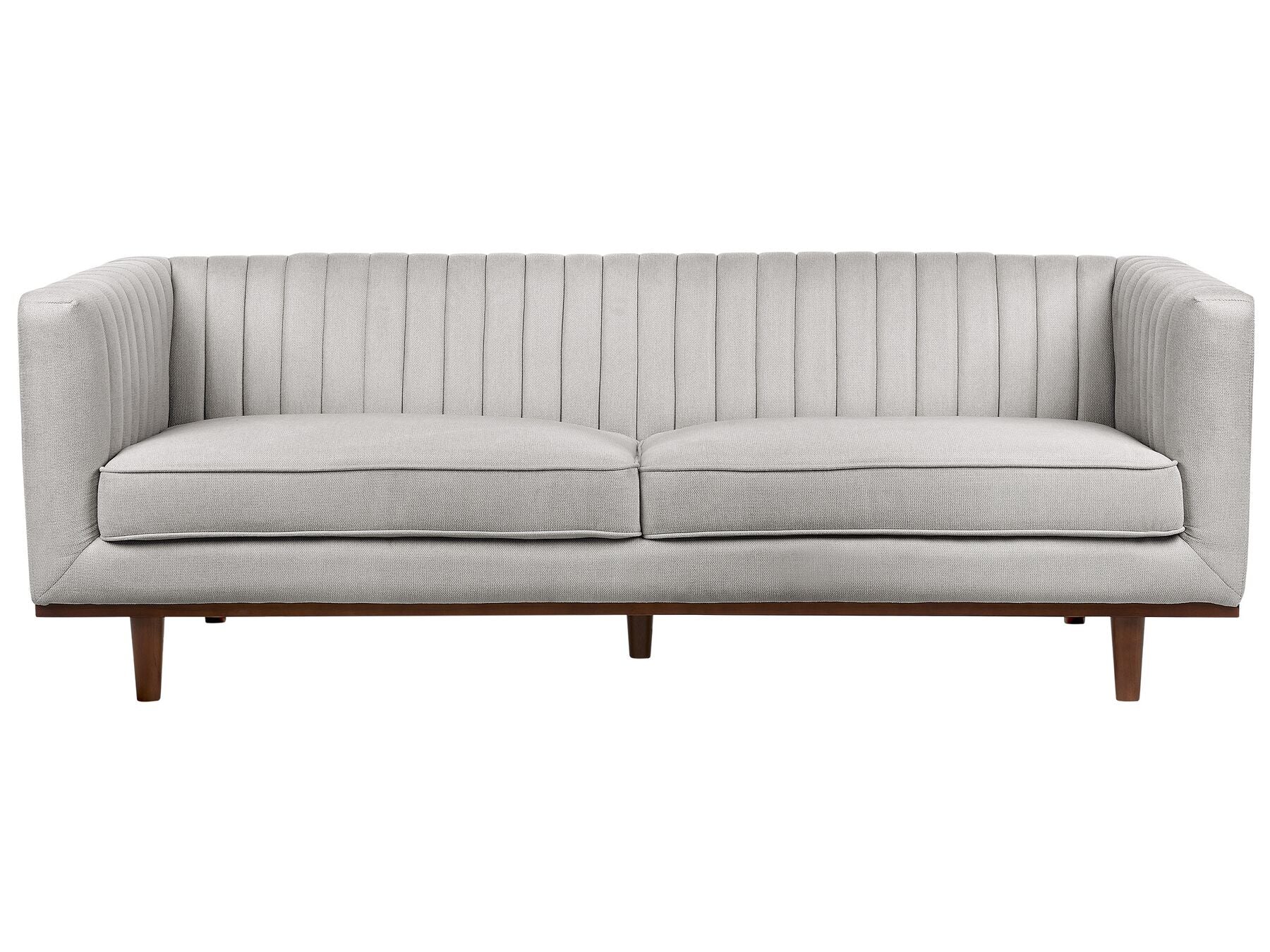 Canapé 3 places en tissu Gris clair L205cmxl82cmxH71cm MAGNA