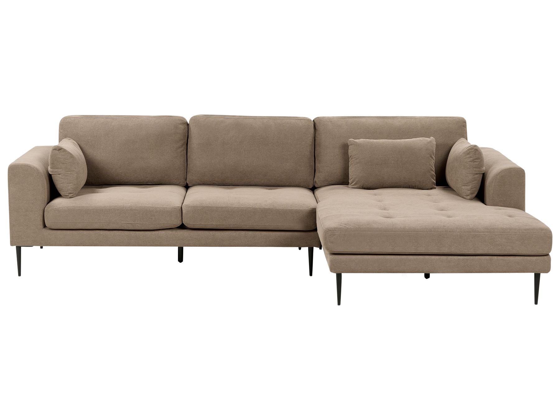 Canapé d'angle côté gauche en tissu Marron clair L275cmxl158cmxH80cm GUEDEL