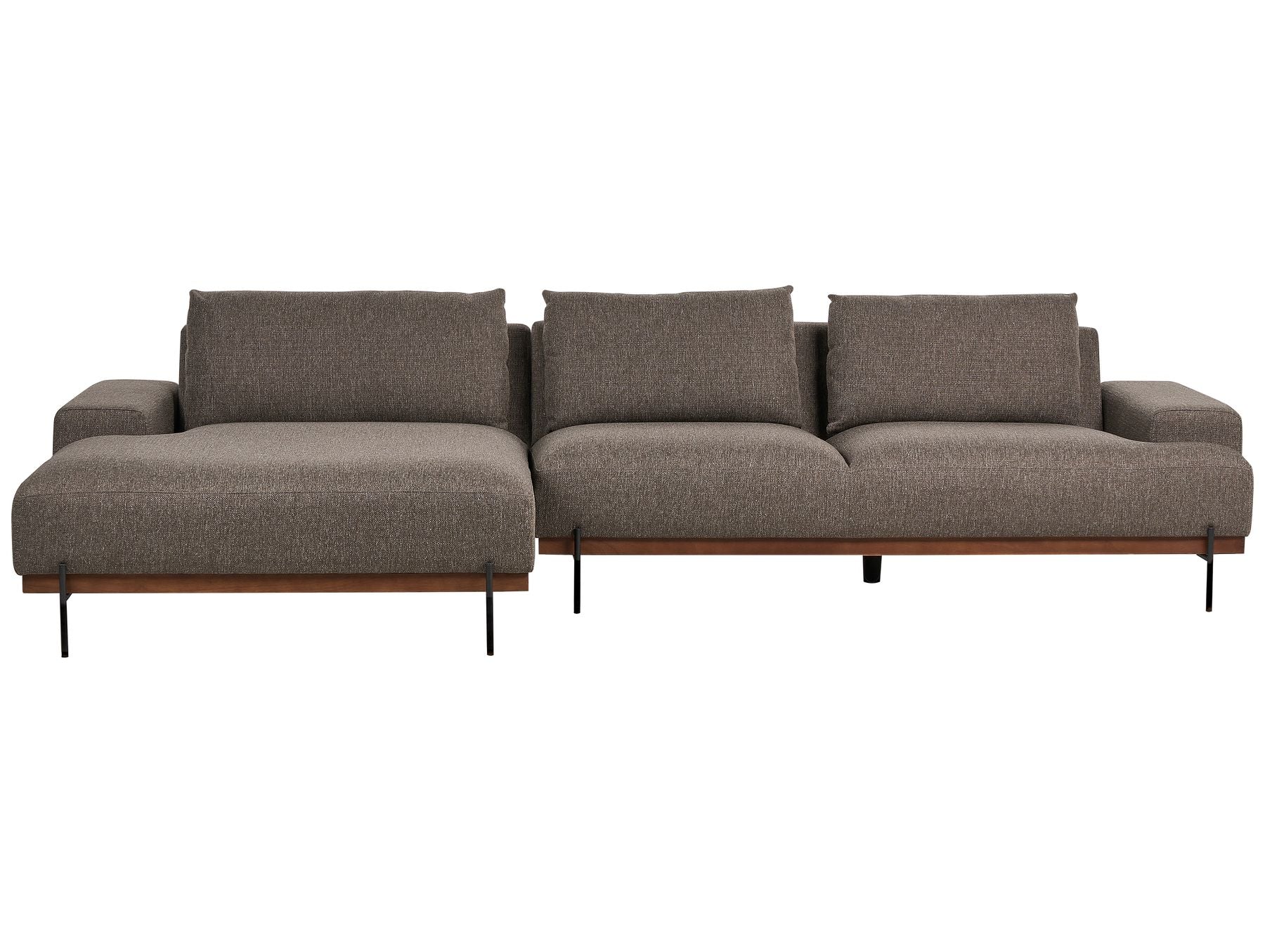 Canapé d'angle à droite en tissu Marron L316cmxl146cmxH79cm FLOYD