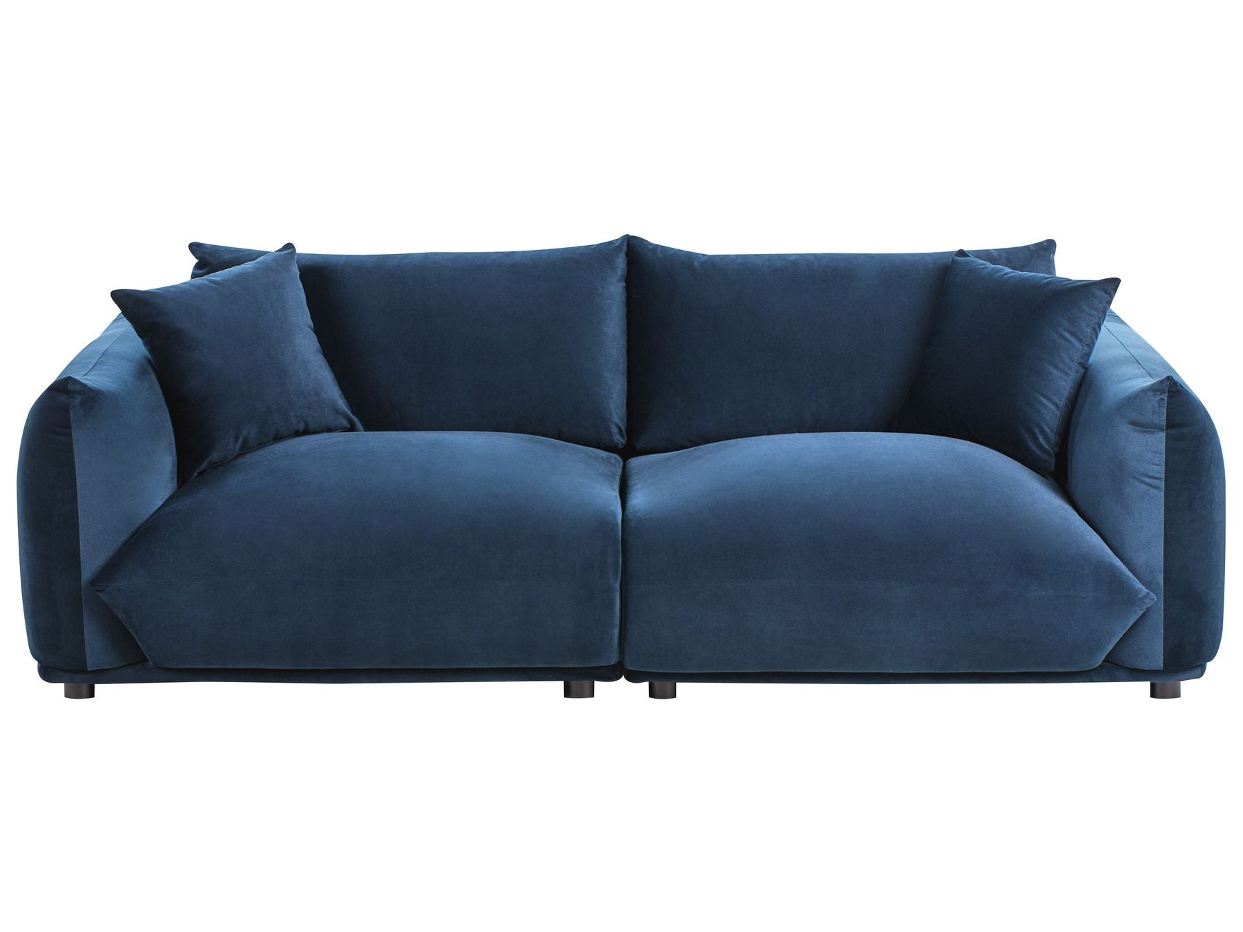 Canapé 3 places en tissu Bleu L220cmxl104cmxH75cm MARNE