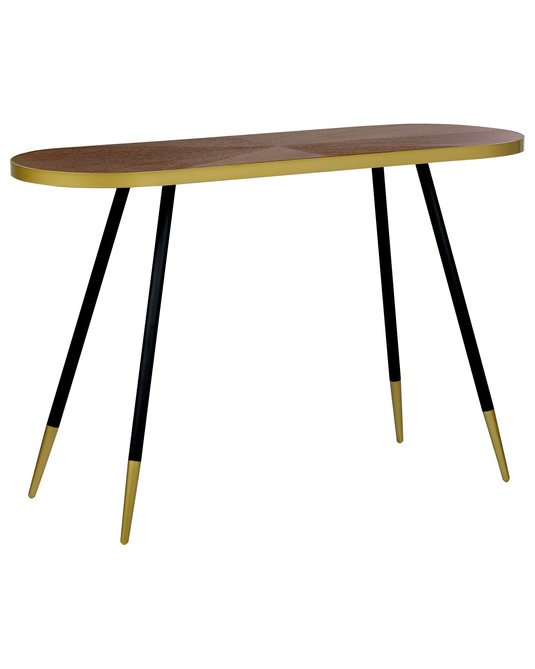 Console en bois foncé avec pieds dorés L121cmxl41cmxH72cm DIVARLI
