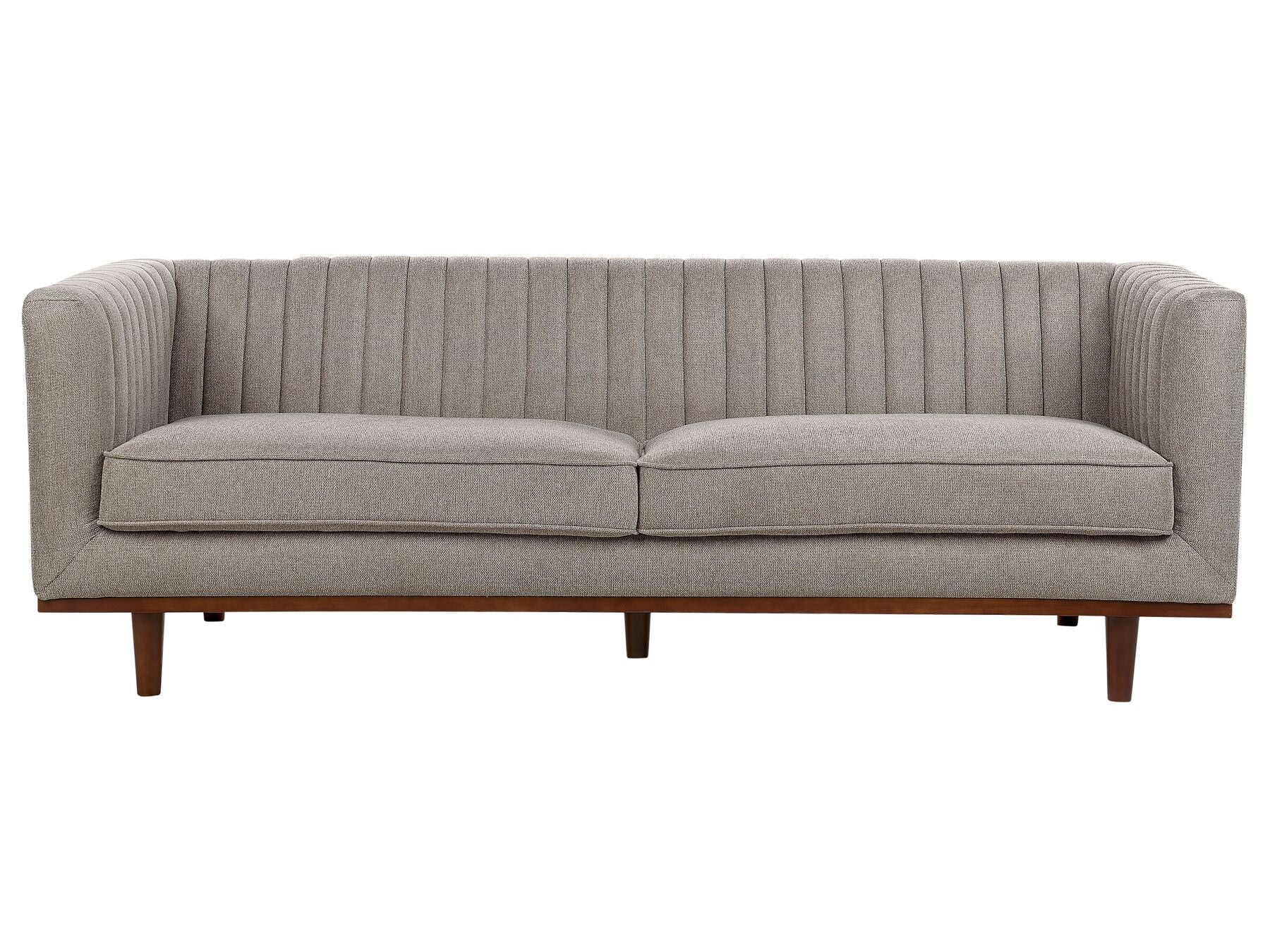 Canapé 3 places en tissu Marron clair L205cmxl82cmxH71cm MAGNA