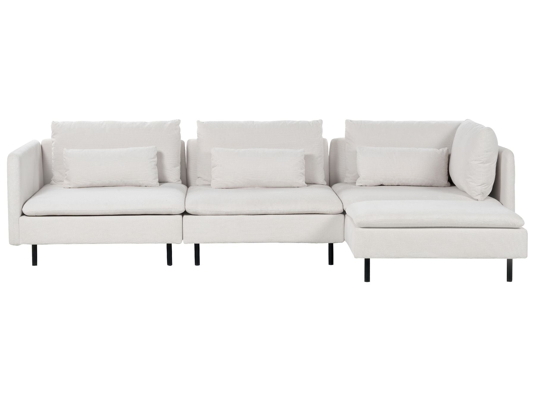 Canapé d'angle côté gauche en velours côtelé Beige L291cmxl151cmxH83cm MAGEVE