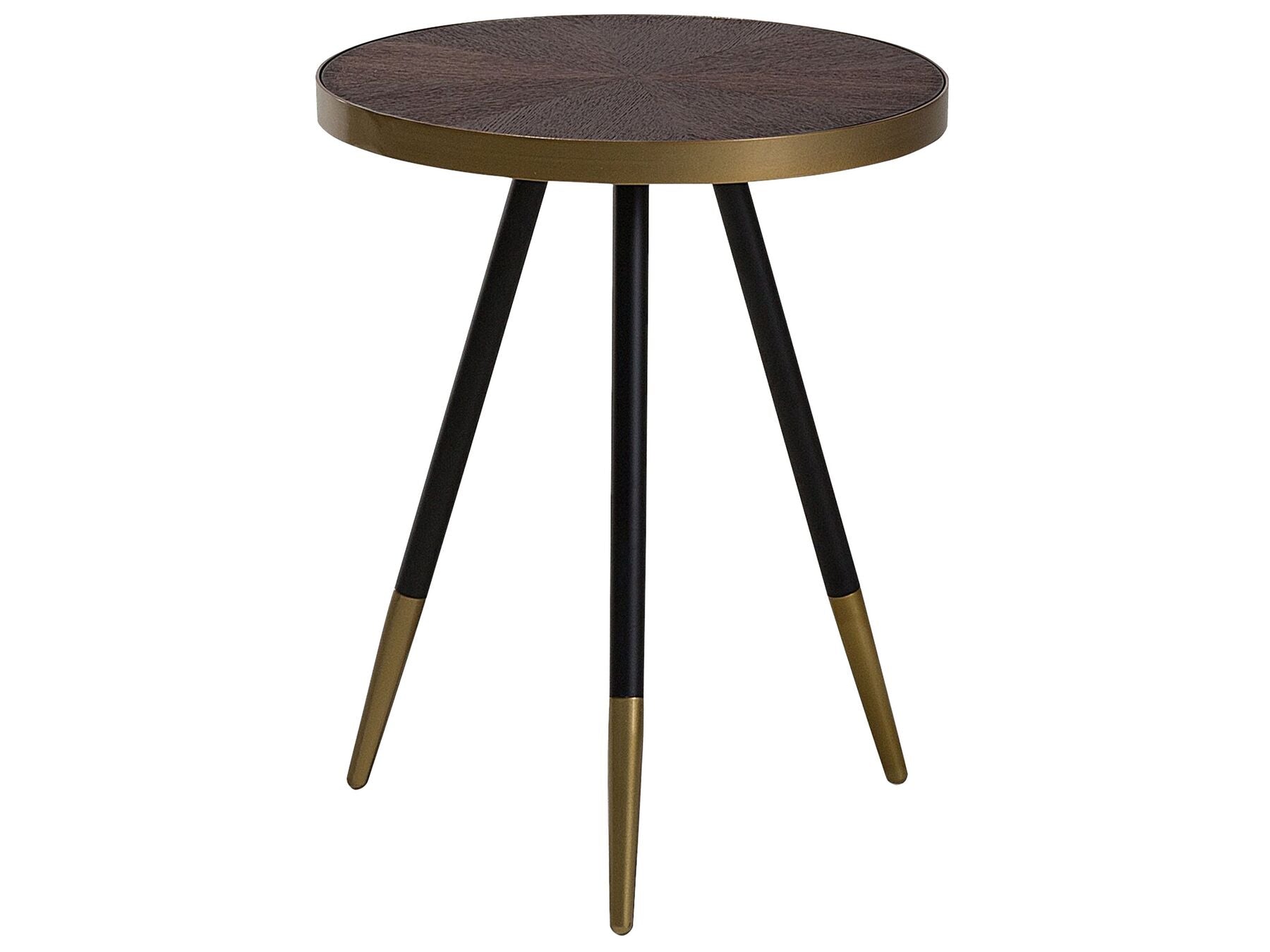 Table d'appoint en bois foncé avec pieds dorés D44cmxH55cm DIVARLI