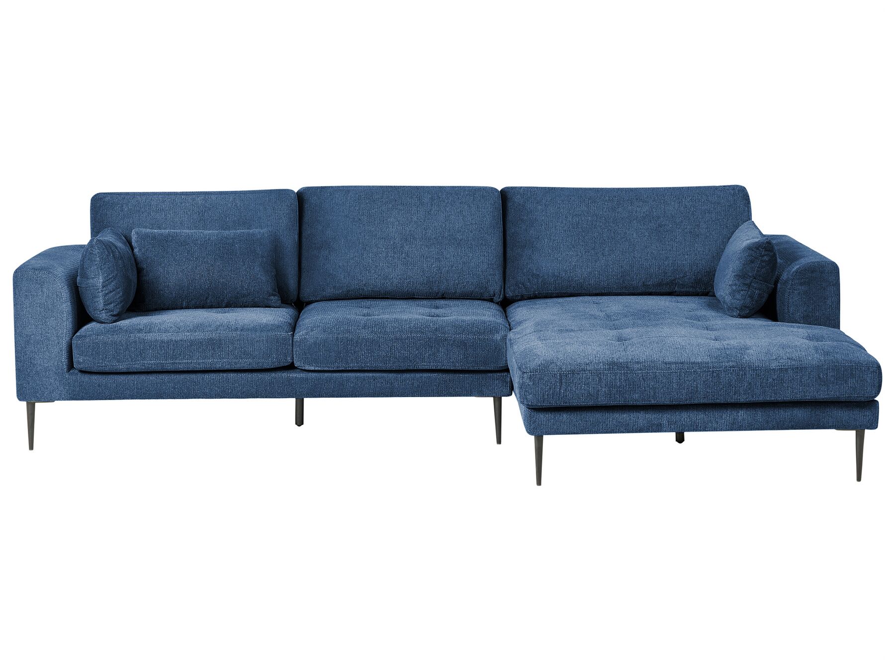 Canapé d'angle côté gauche en tissu Bleu L275cmxl158cmxH80cm GUEDEL