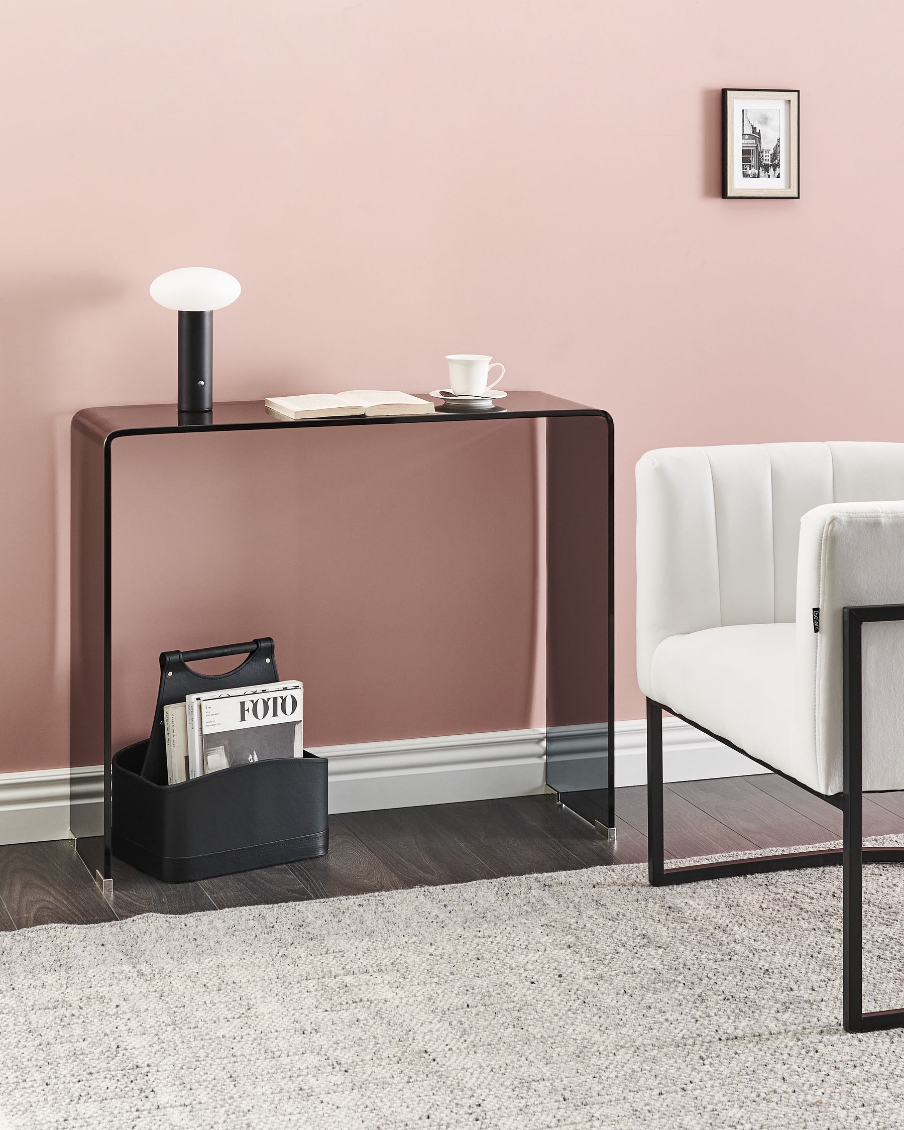 Console en Verre de sécurité Noir L90cmxl30cmxH75cm HOSTA