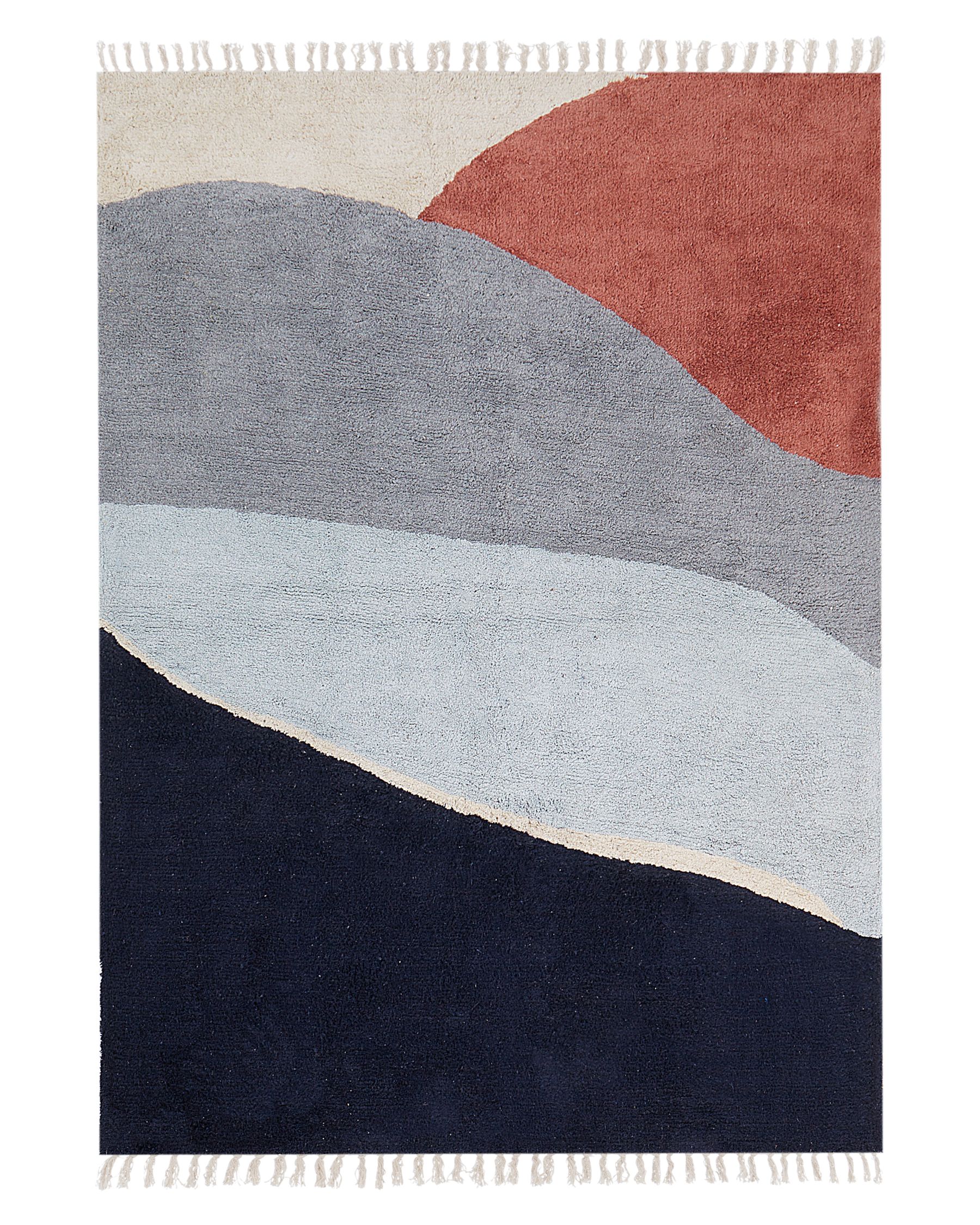 Tapis en coton Multicolore et Bleu l140cmxL200cm FANY