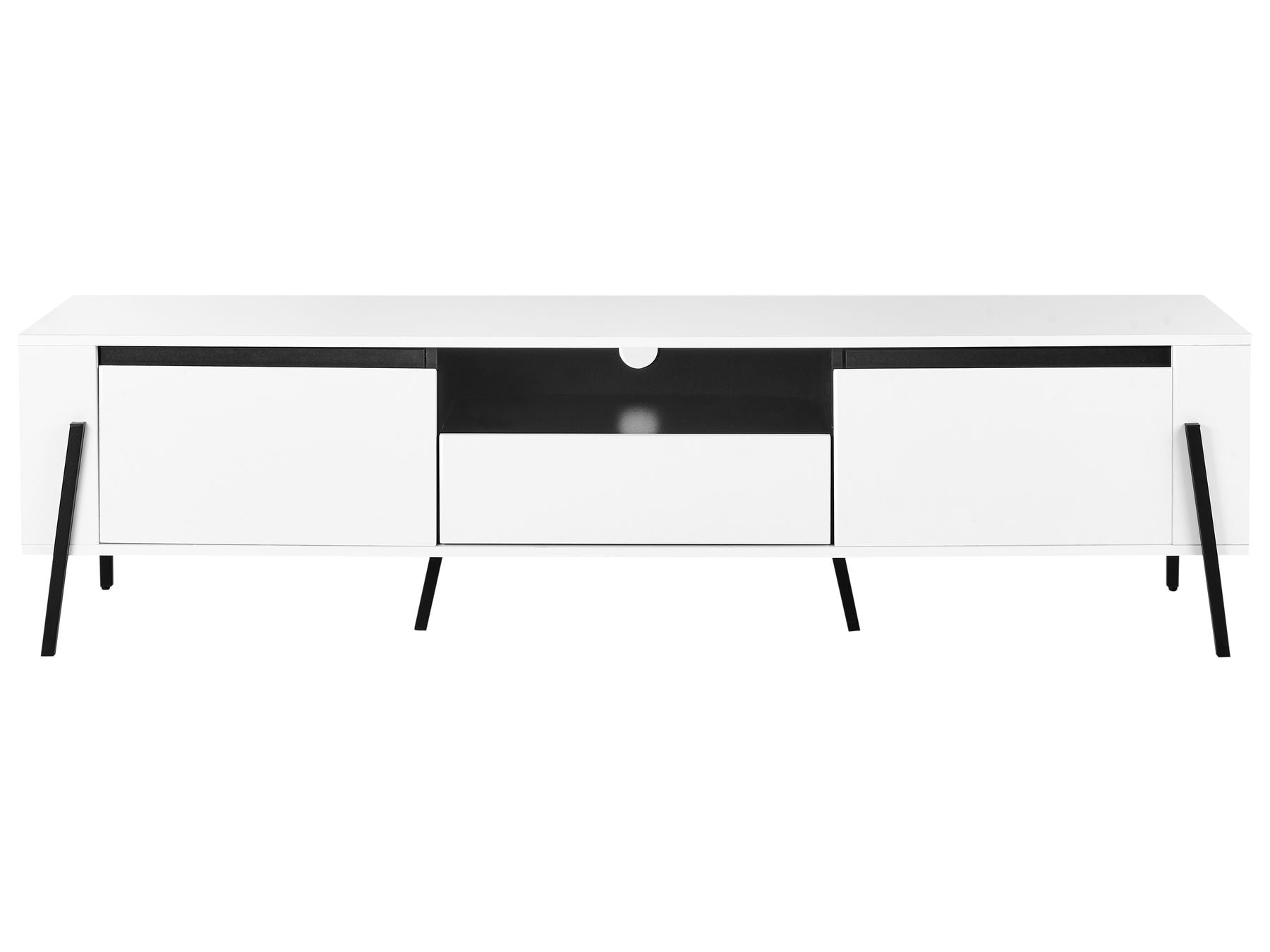 Meuble TV en bois Blanc L177cmxl40cmxH46cm KORG