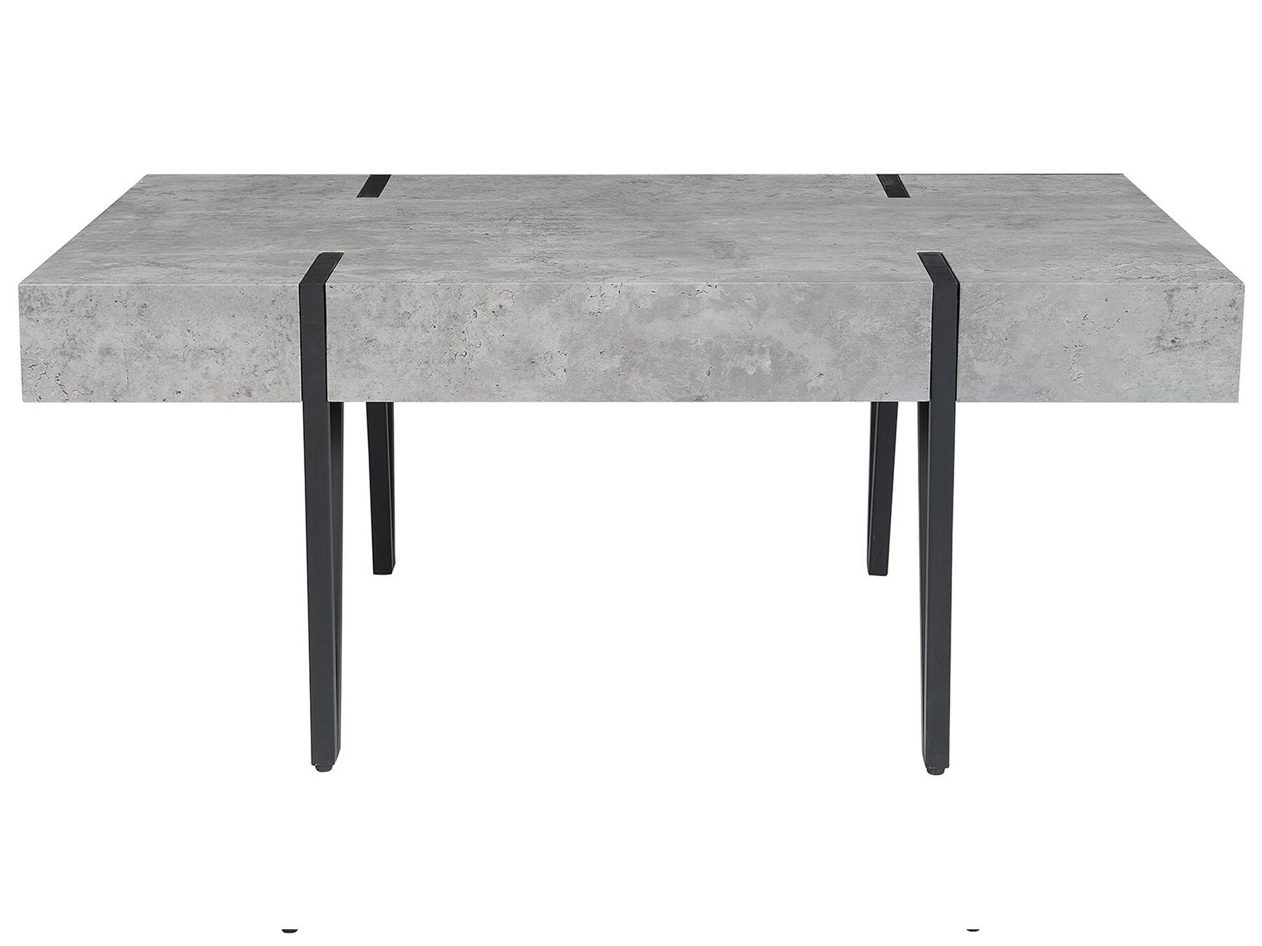 Table basse effet béton Gris et Métal Noir L100cmxl60cmxH43cm NEWFIELD