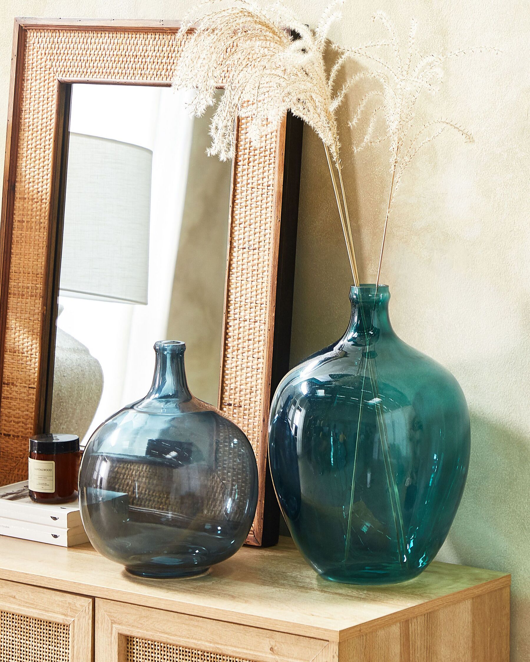 Vase décoratif en verre Turquoise H39cm CLIVA