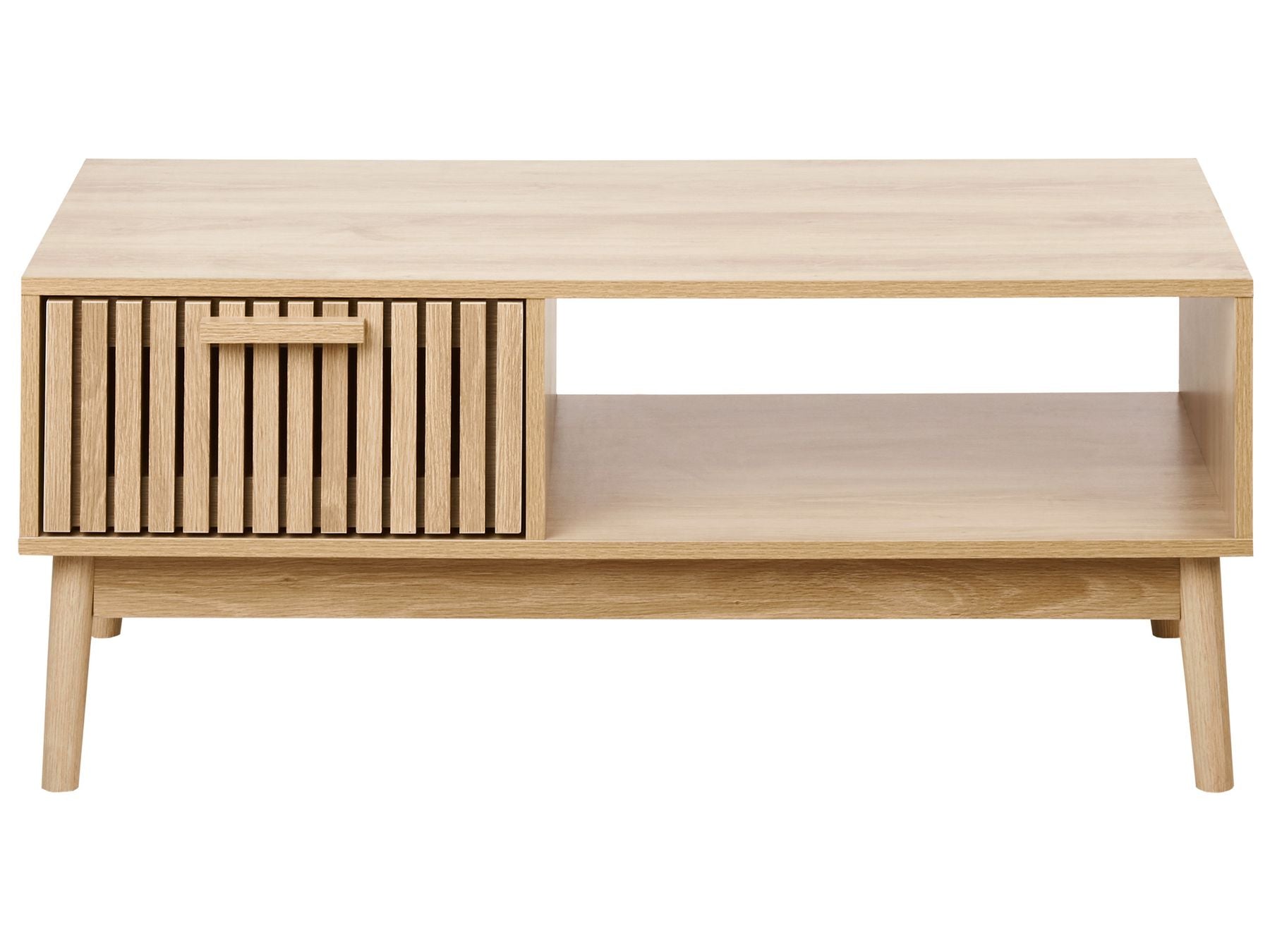 Table basse avec rangement en bois Marron clair L100cmxl50cmxH43cm NOHILL