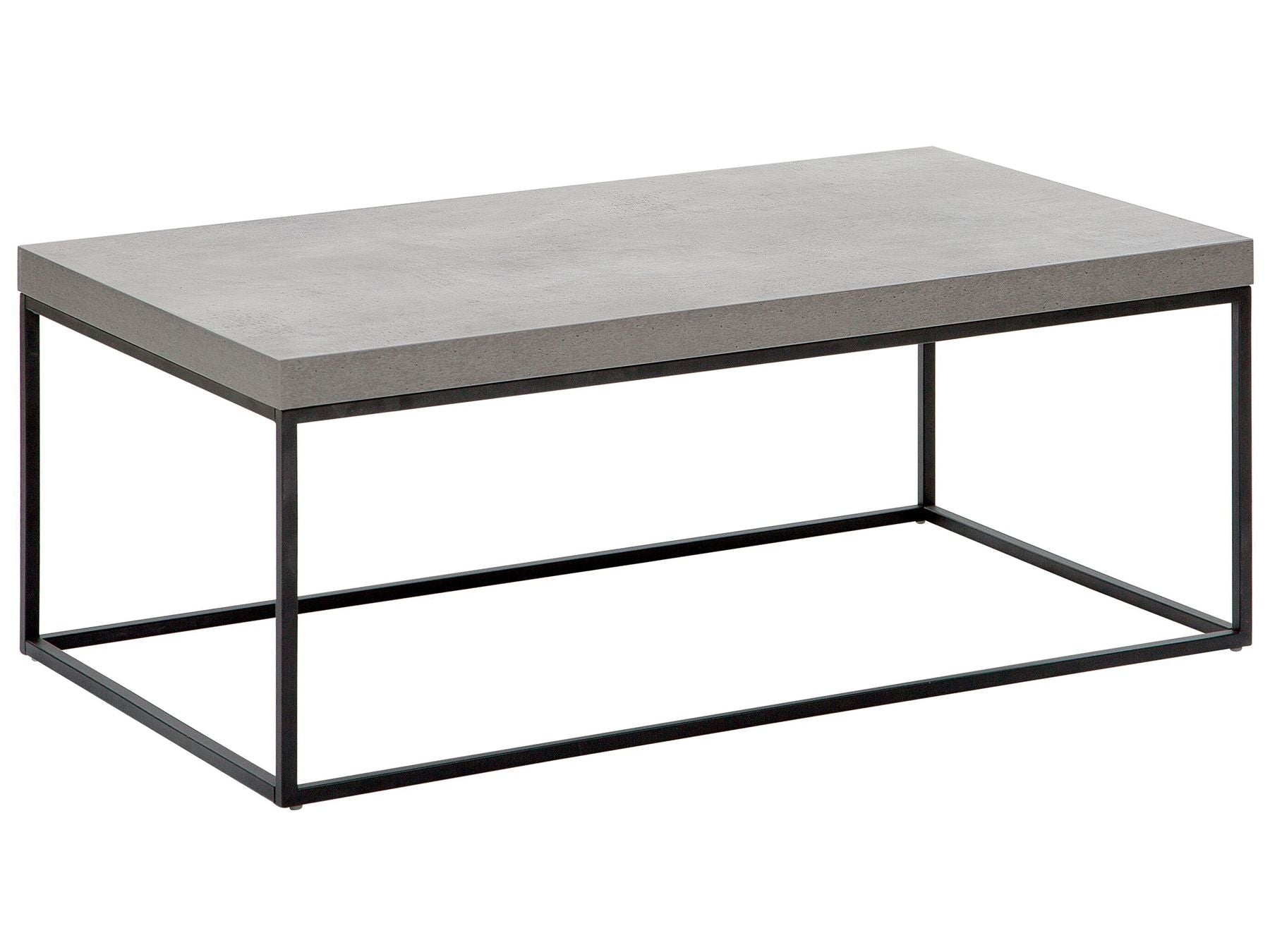 Table basse en Bois effet béton Gris et Métal Noir L100cmxl60cmxH40cm DJIBA