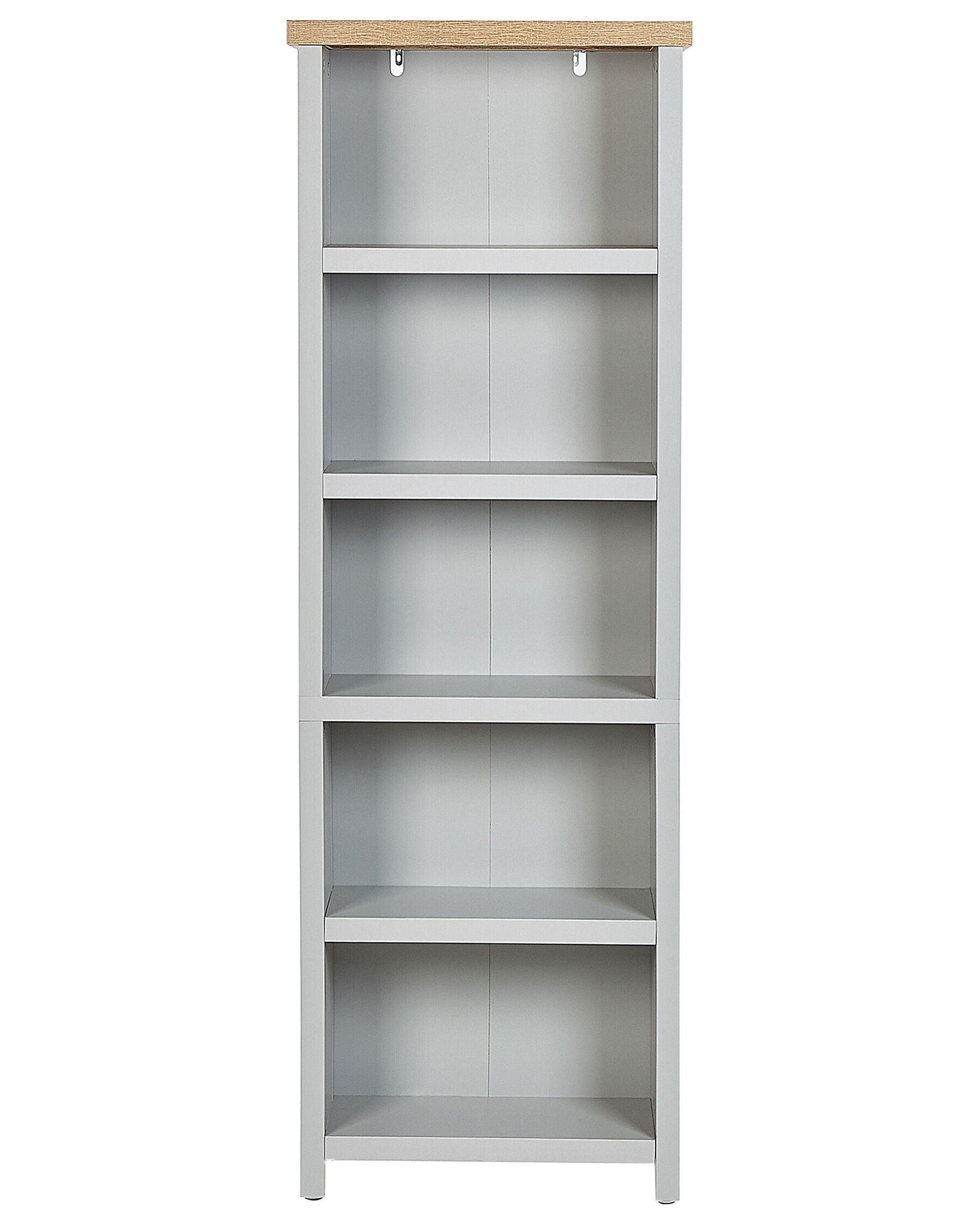 Bibliothèque 5 étagères en bois Gris clair L60cmxl25cmxH181cm RATIKA