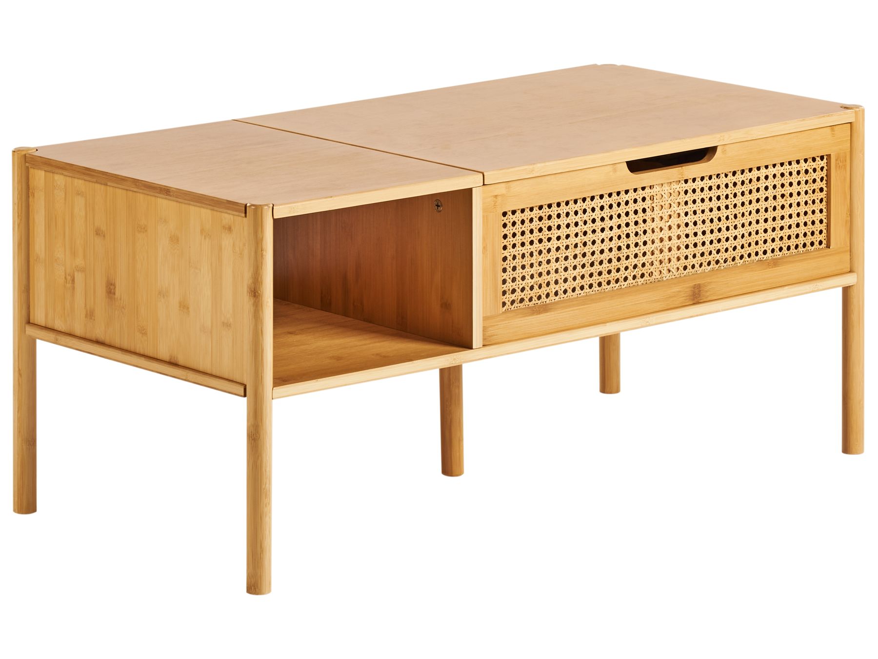 Table basse en Bambou Naturel avec rangement L99cmxl48cmxH43cm SINOY