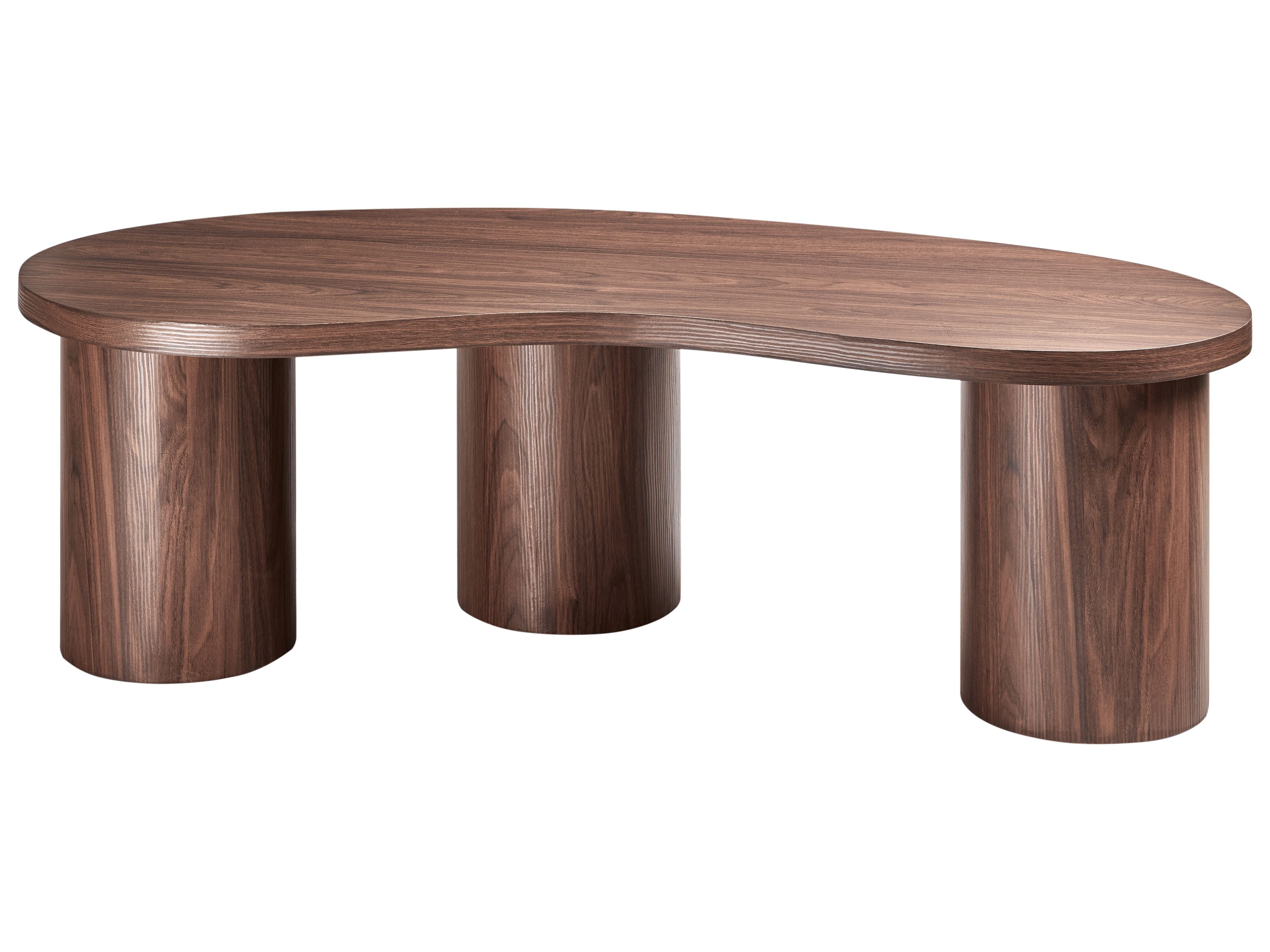 Table basse forme organique Marron foncé L130cmxl52cmxH40cm KROON
