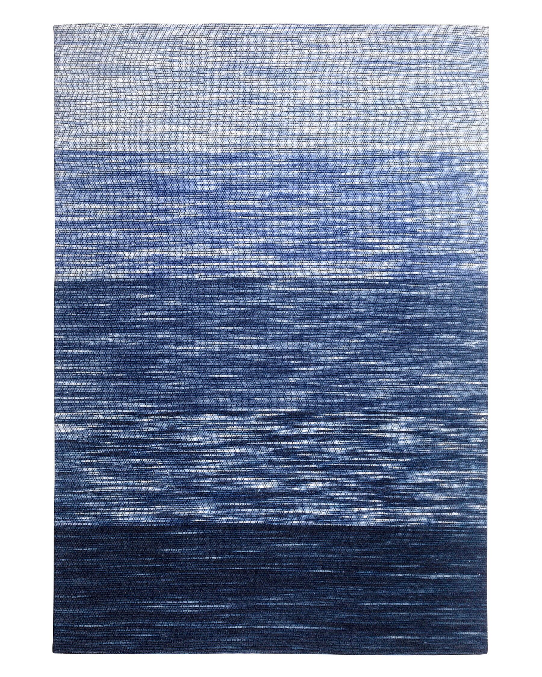 Tapis en Laine Dégradé de Bleu l140cmxL200cm OCEANE