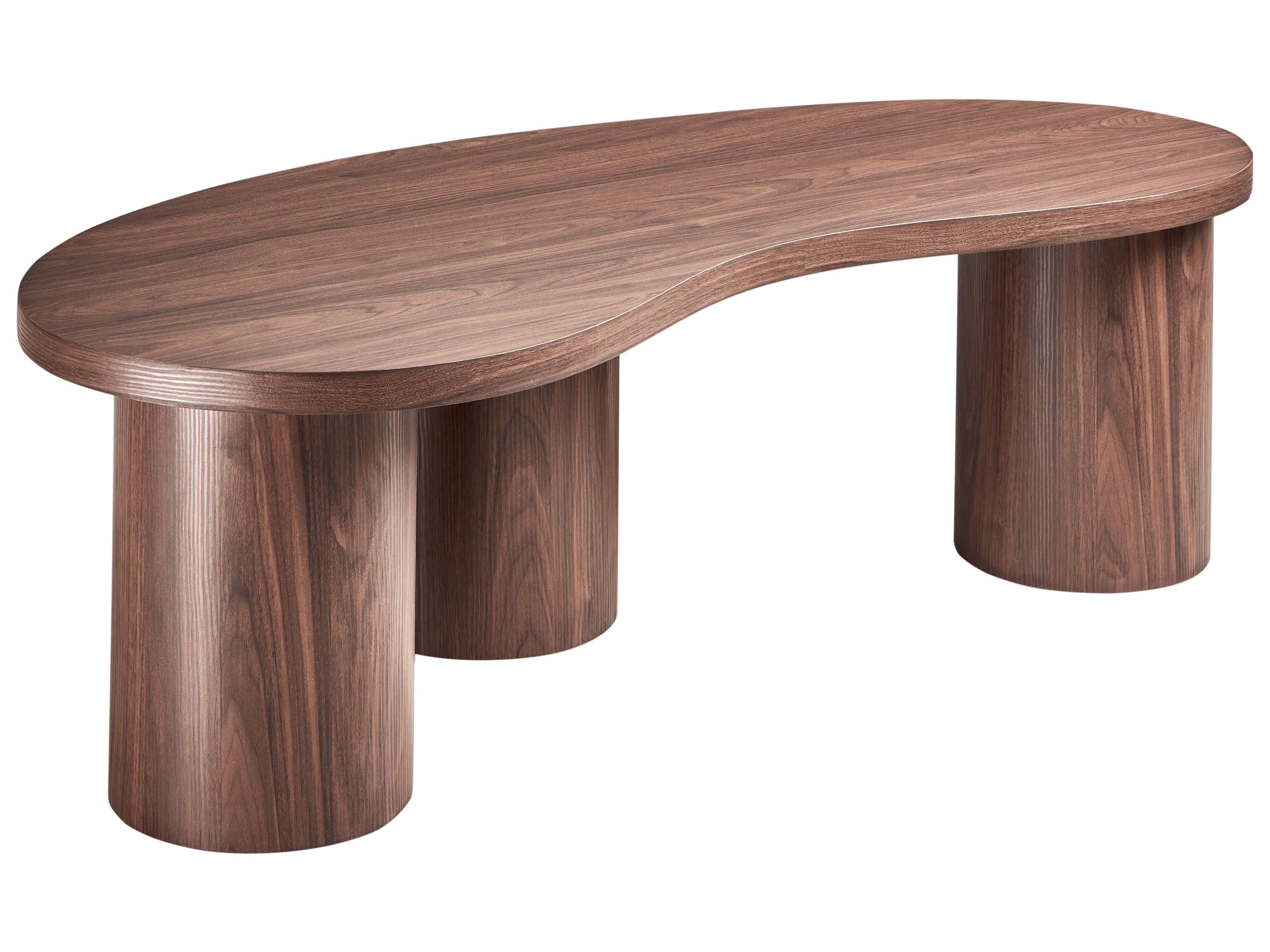 Table basse forme organique Marron foncé L130cmxl52cmxH40cm KROON