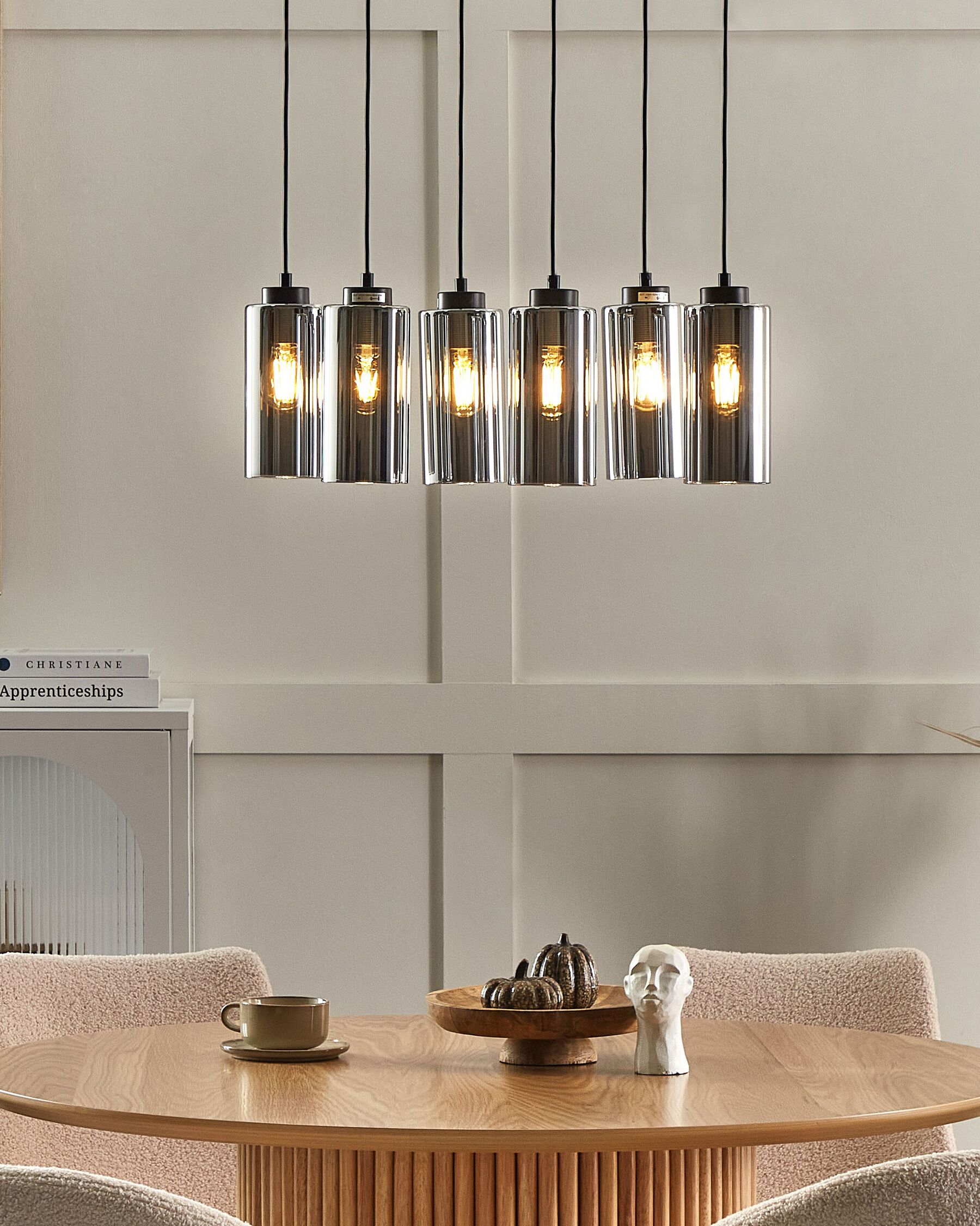 Lampe suspension en Verre Gris et Métal SAIRO
