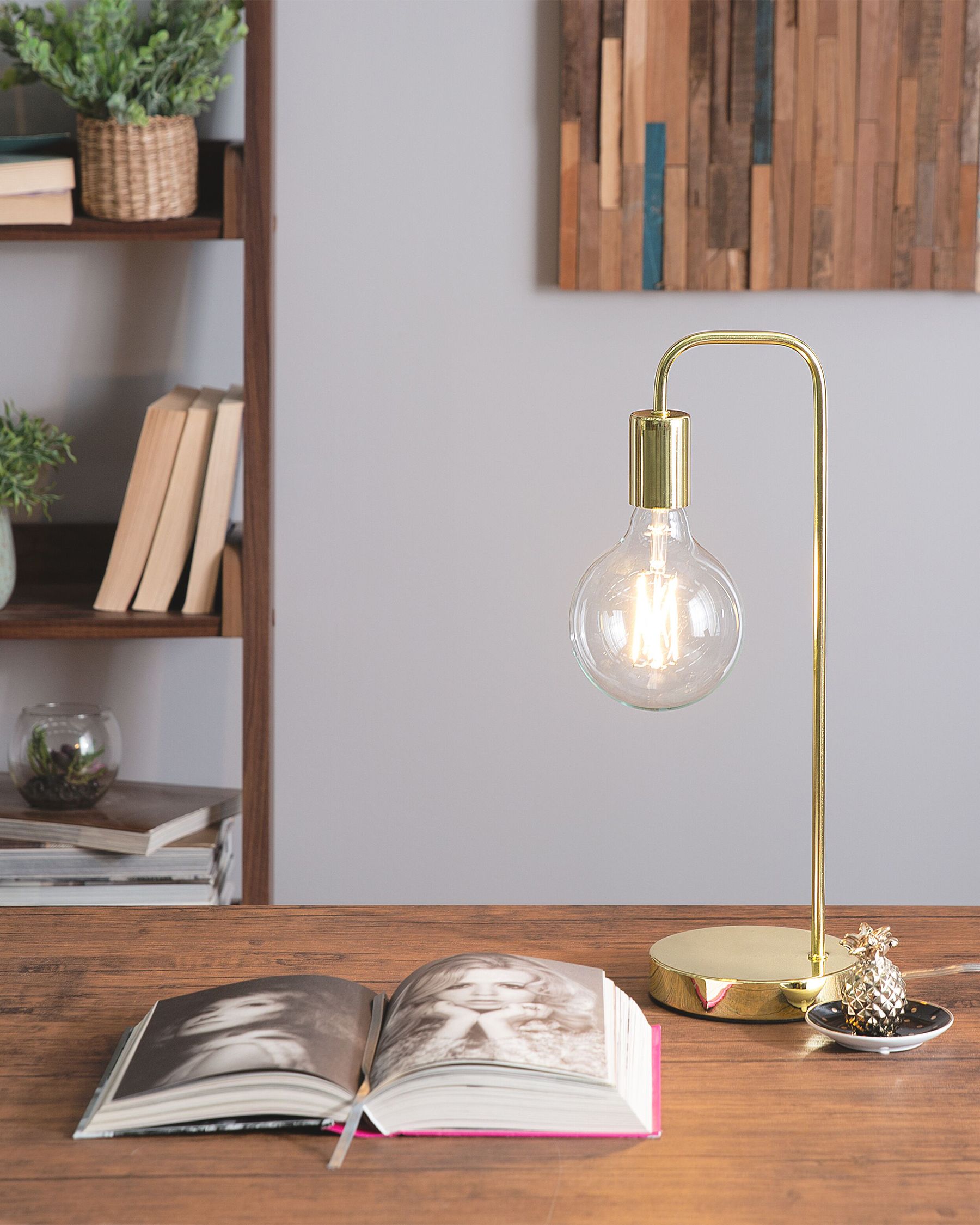 Lampe à poser en Métal Doré H48cm DINOL