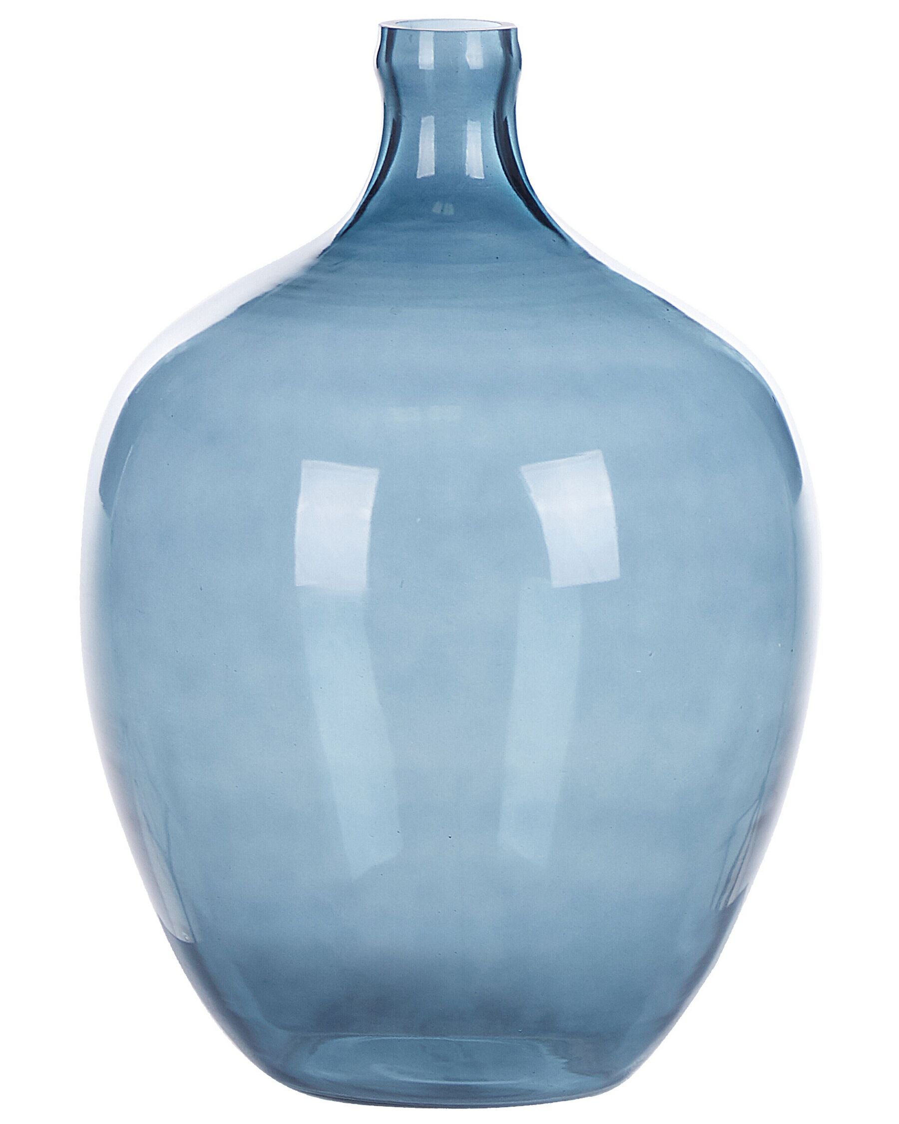 Vase décoratif en verre Bleu foncé H39cm CLIVA