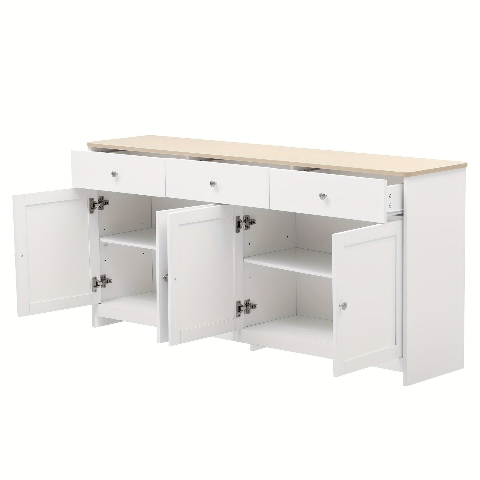 Buffet Finition Bois Blanc L160xl37xH75cm SARA