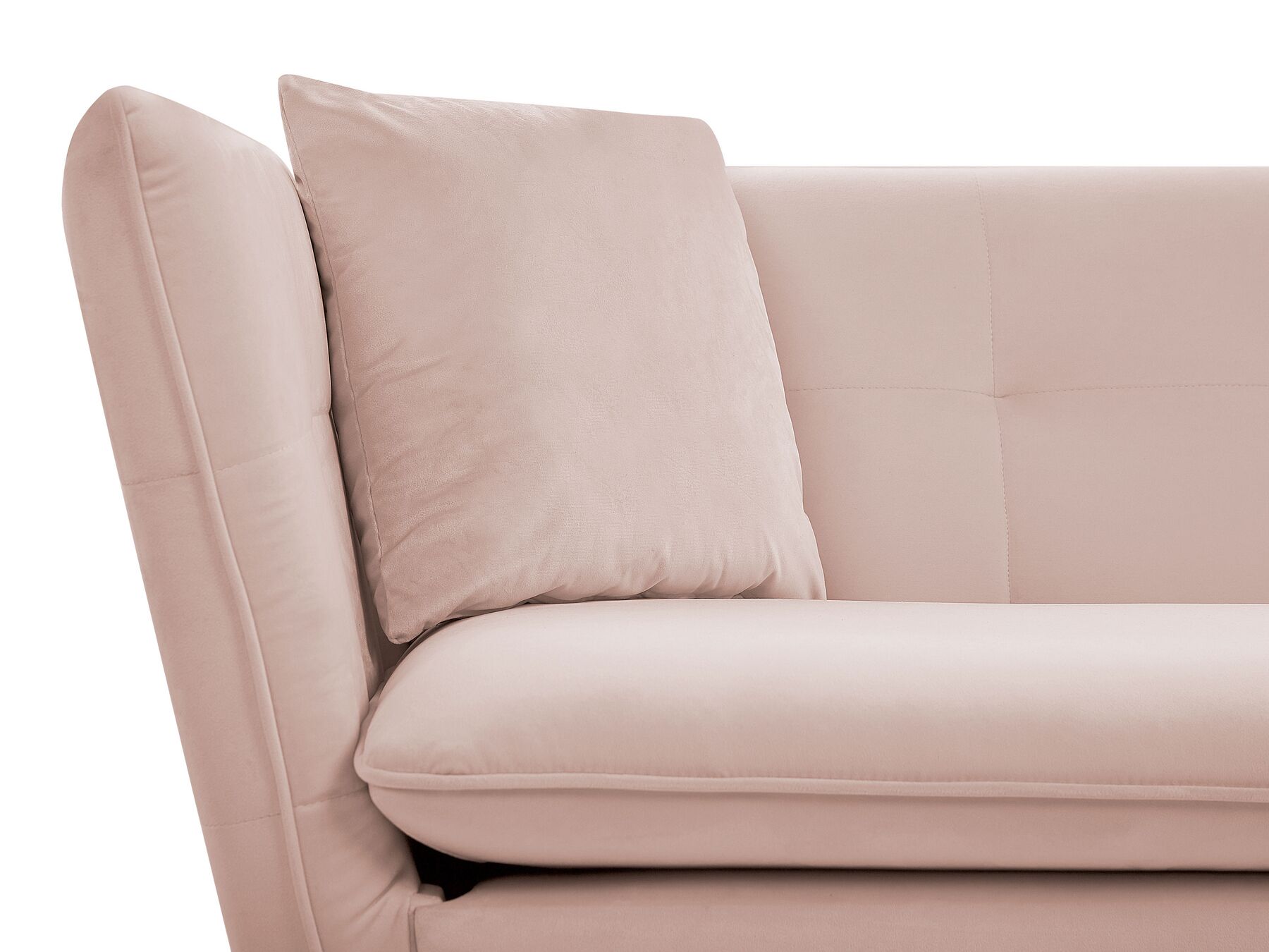 Canapé 3 places en Velours Rose L200cmxl80cmxH77cm OCEANE