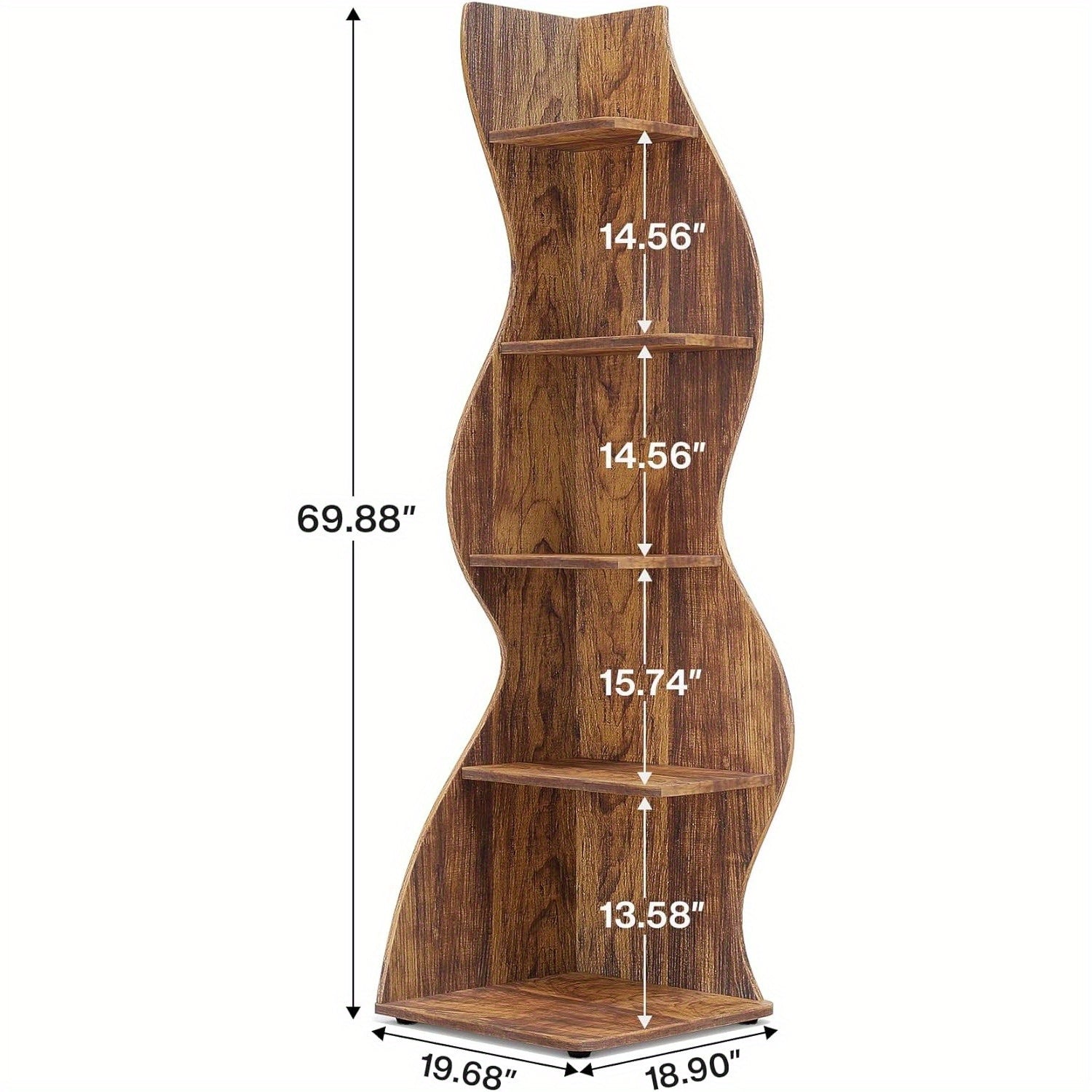 Étagère d'Angle Murale à 5 Niveaux L50xl48xH177,5cm KAP