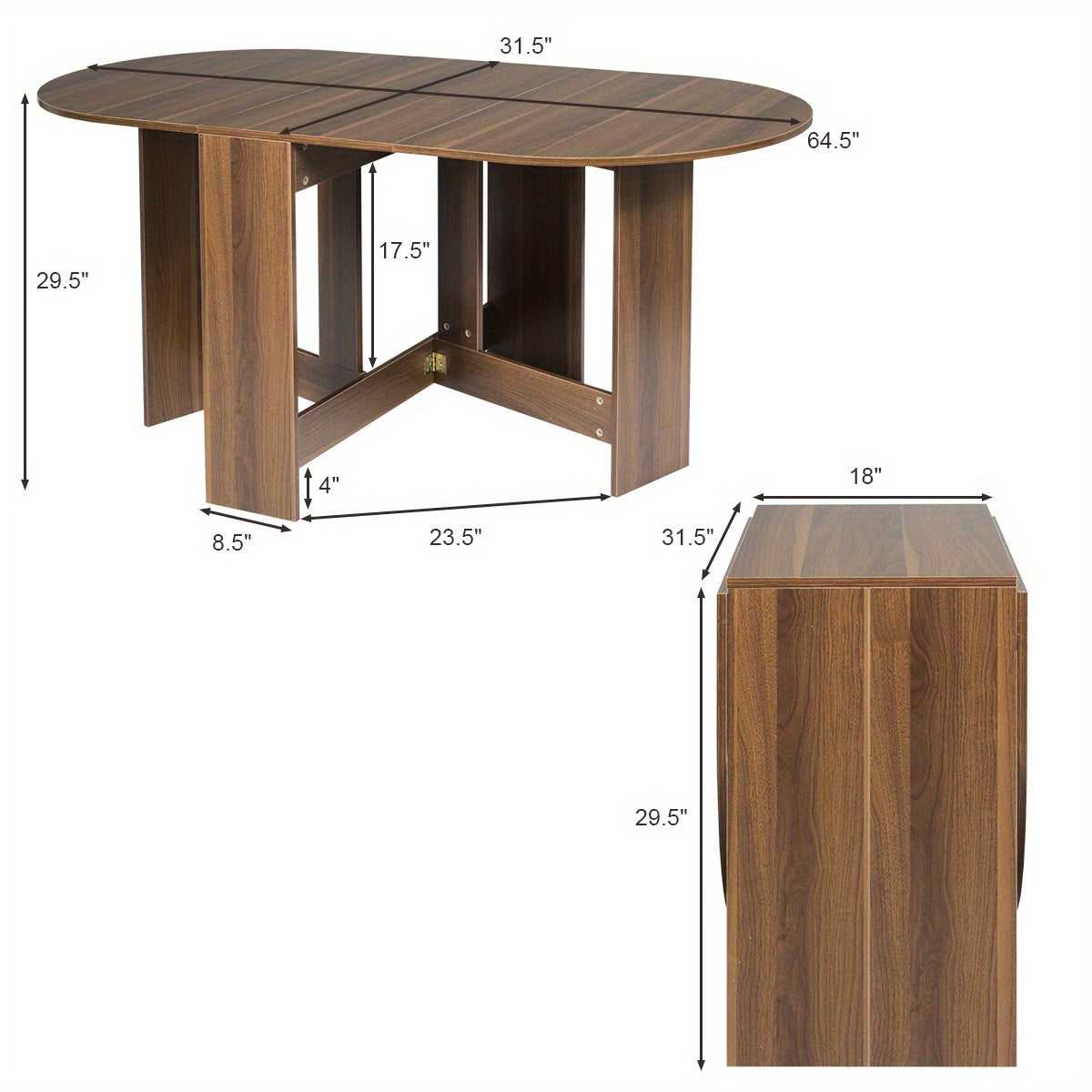 Table à Manger Pliante (6 personnes) L164xl80xH75cm TOON