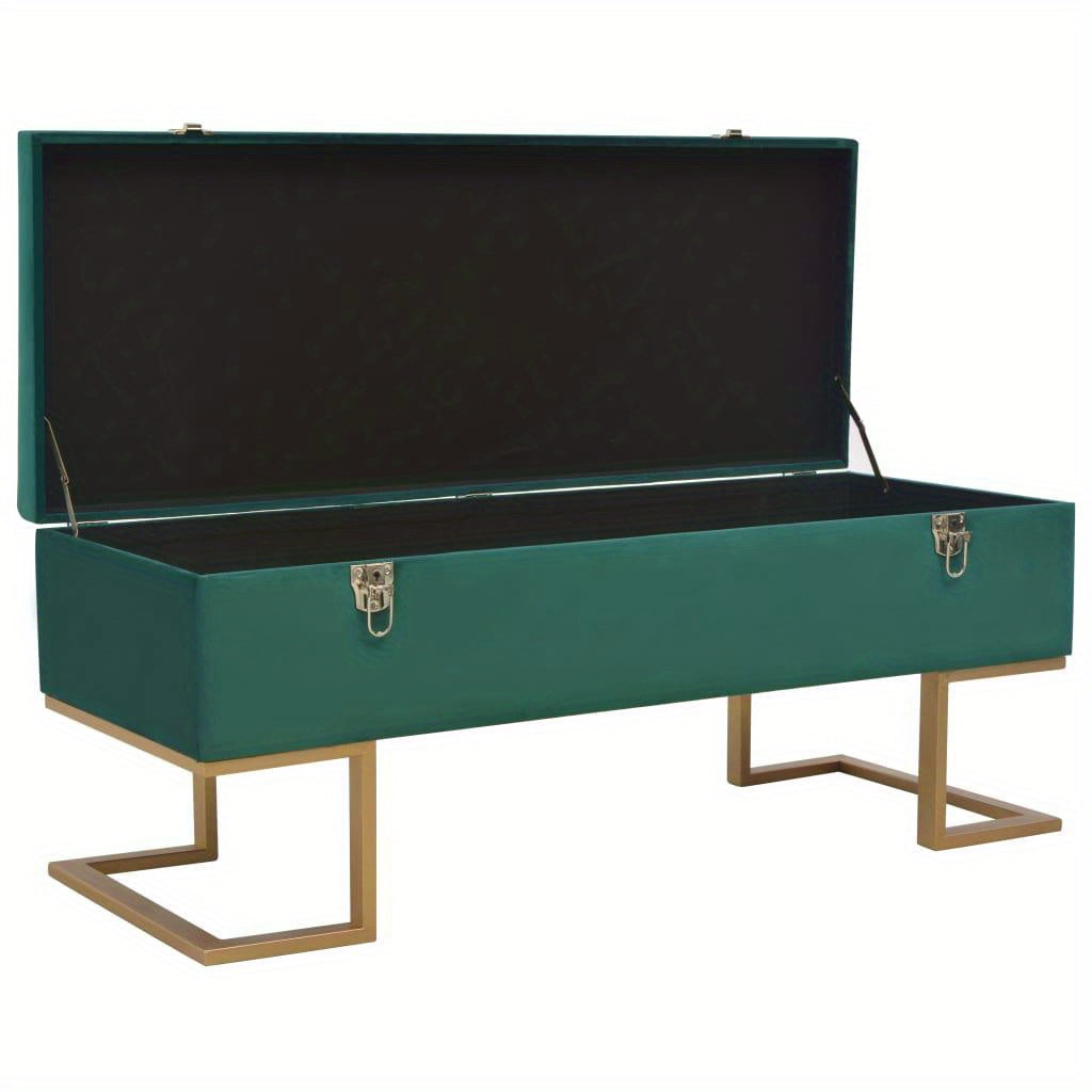 Banc d'Entrée Vert en Velours L105xl40xH44cm BOLI