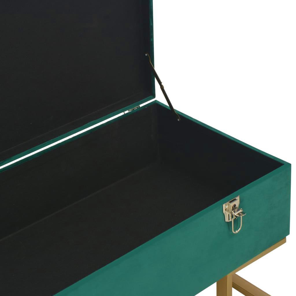 Banc d'Entrée Vert en Velours L105xl40xH44cm BOLI