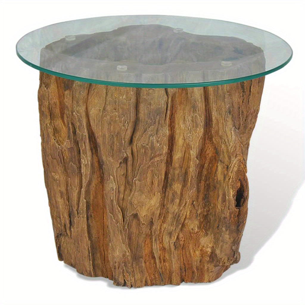 Table Basse en Teck avec Plateau en Verre L50xH40cm JAVA