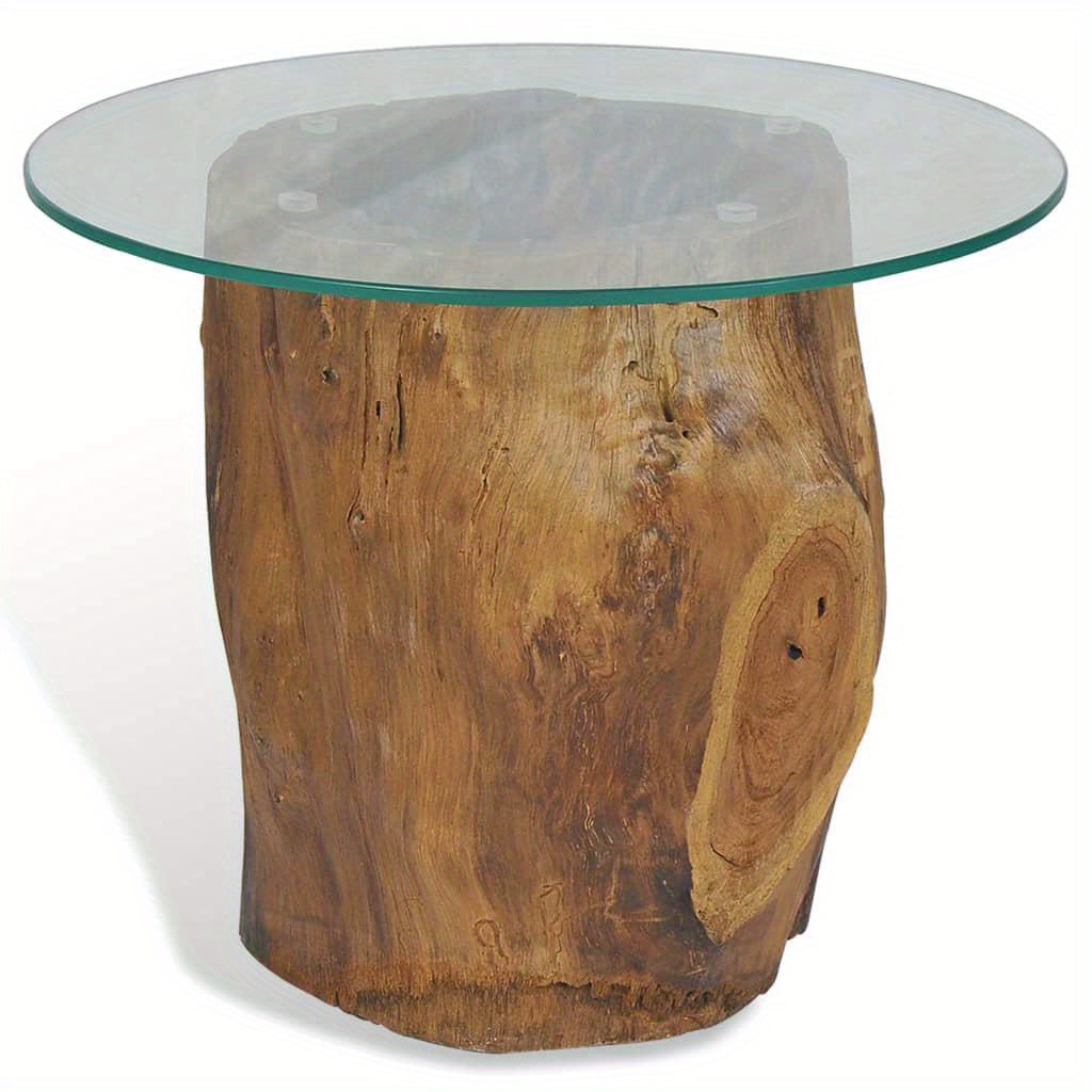 Table Basse en Teck avec Plateau en Verre L50xH40cm JAVA