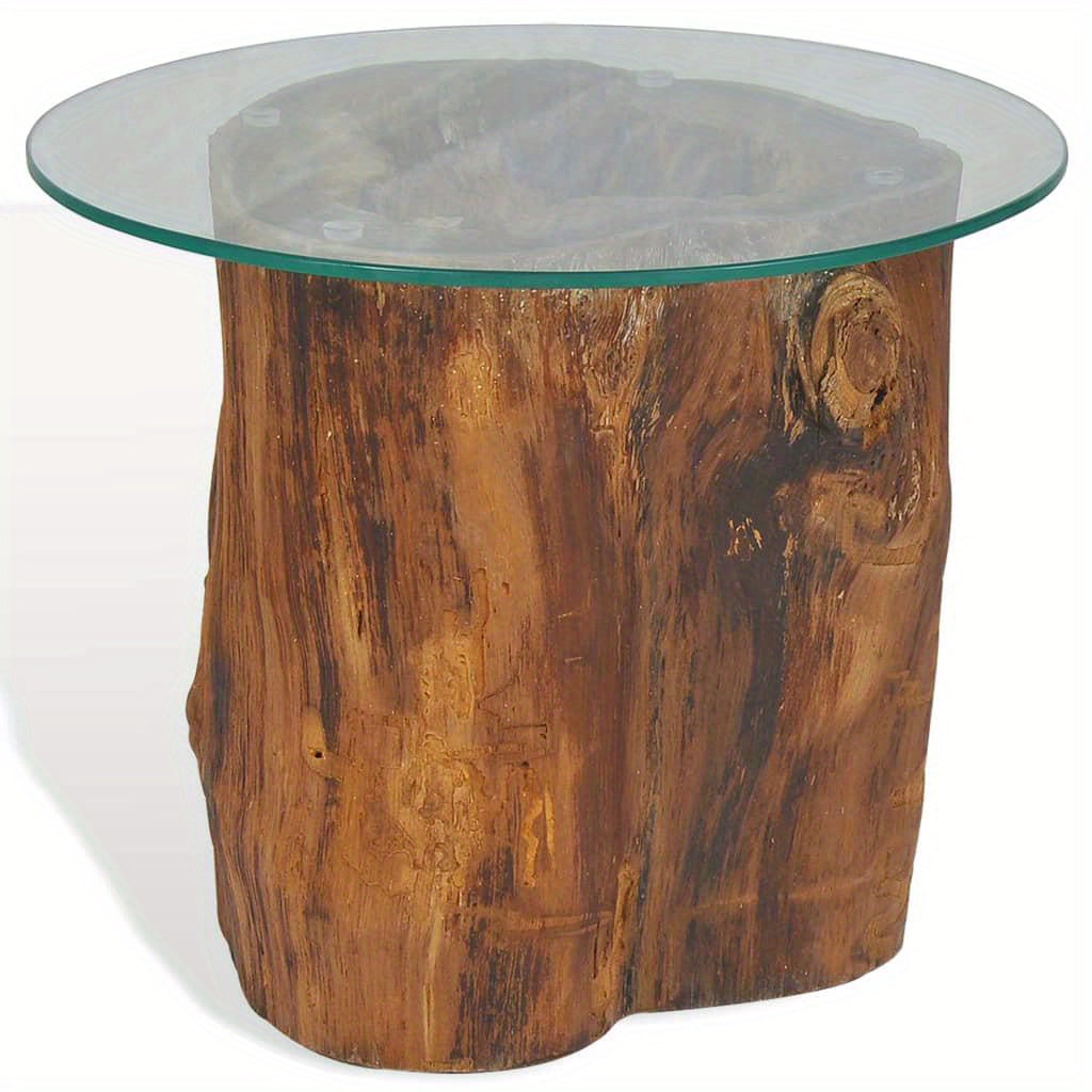 Table Basse en Teck avec Plateau en Verre L50xH40cm JAVA