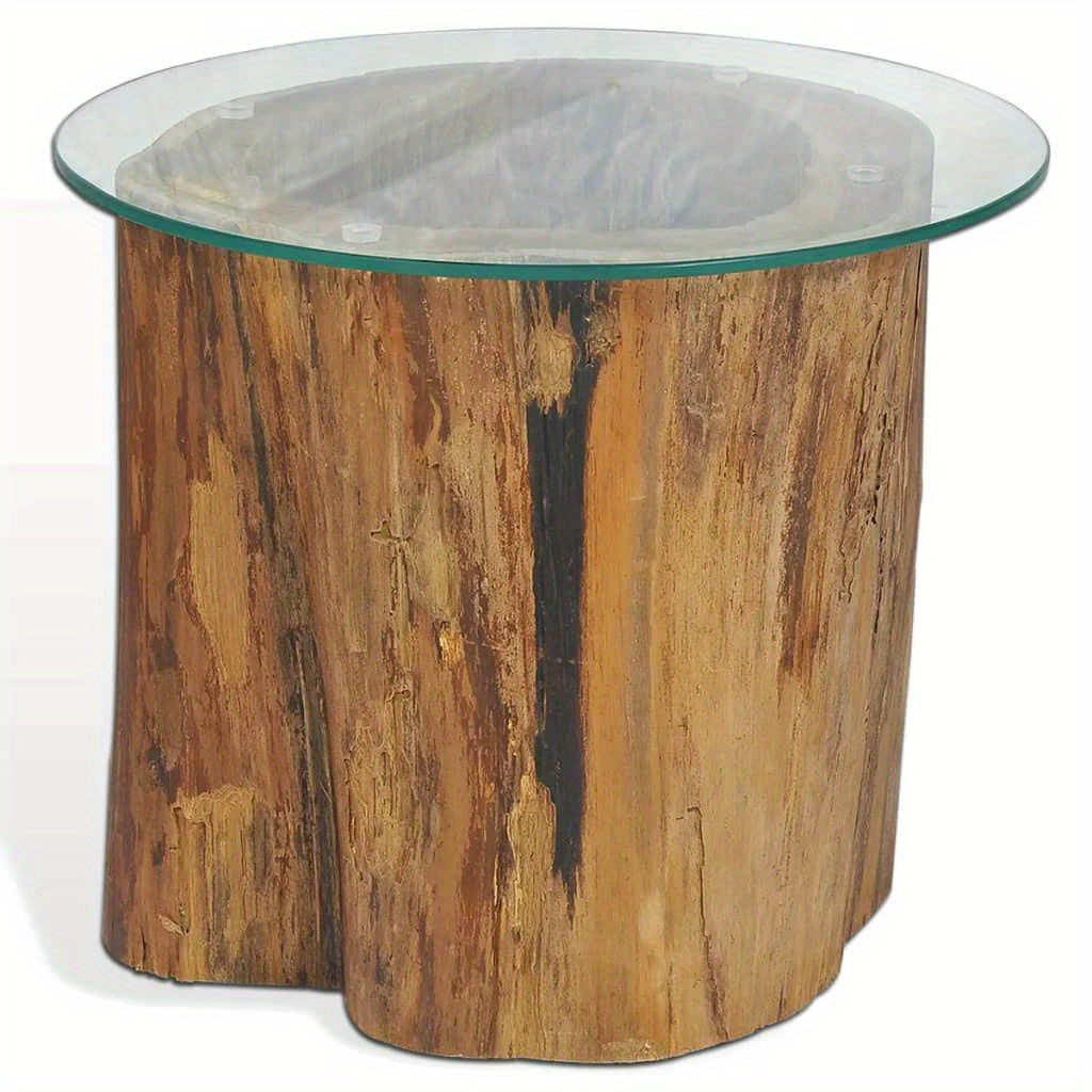 Table Basse en Teck avec Plateau en Verre L50xH40cm JAVA