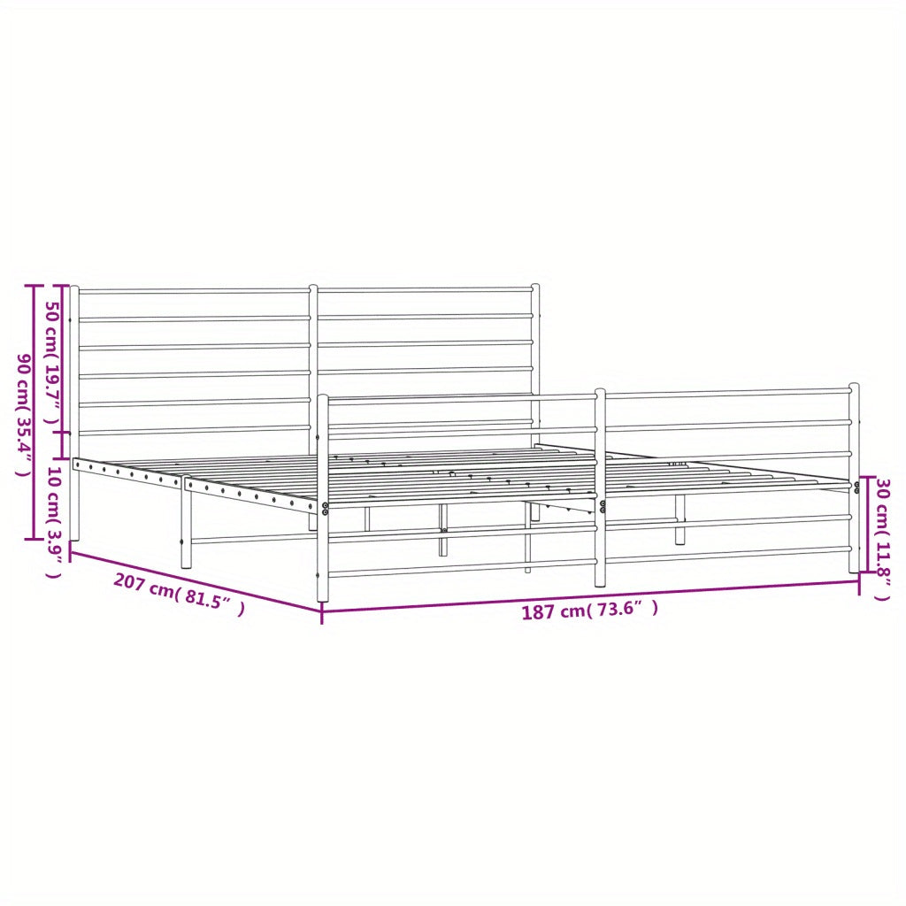 Lit cadre Métallique L180xl200cm SNOO