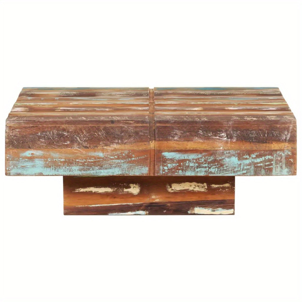 Table Basse Carrée Bois Massif Recyclé L80xl80xH28cm MAYA