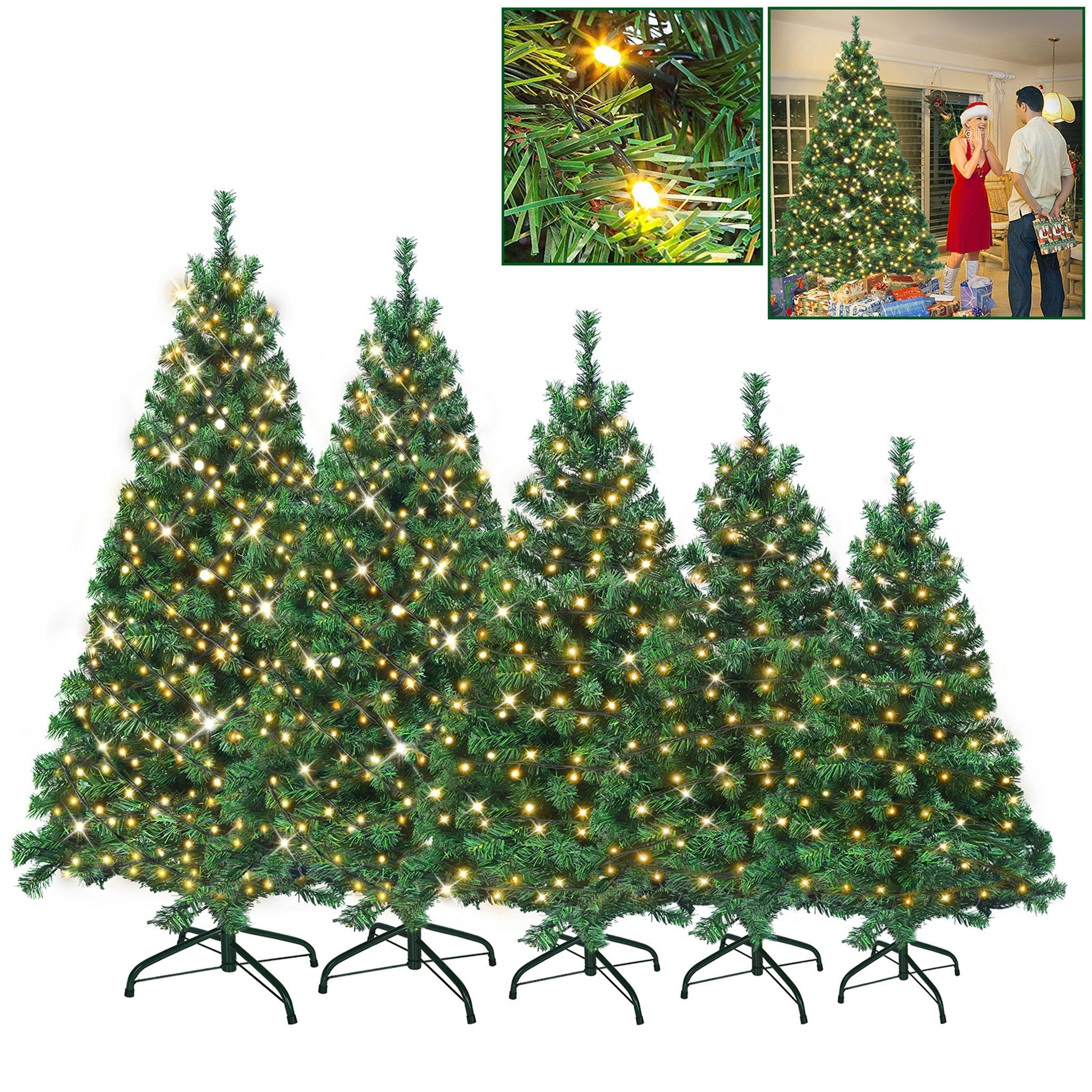 Sapin de Noël Artificiel avec Éclairage Taille L/XL/XXL