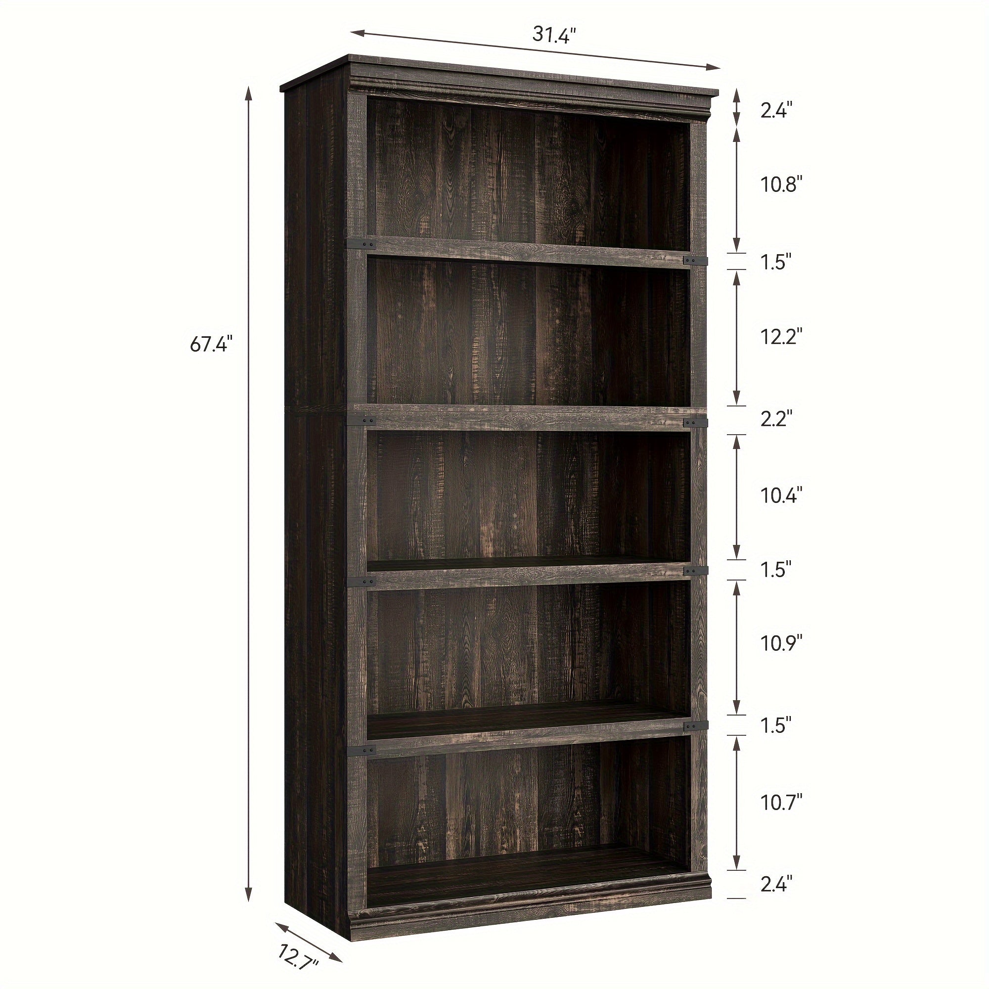 Bibliothèque en bois L89xl32xH172cm GALI