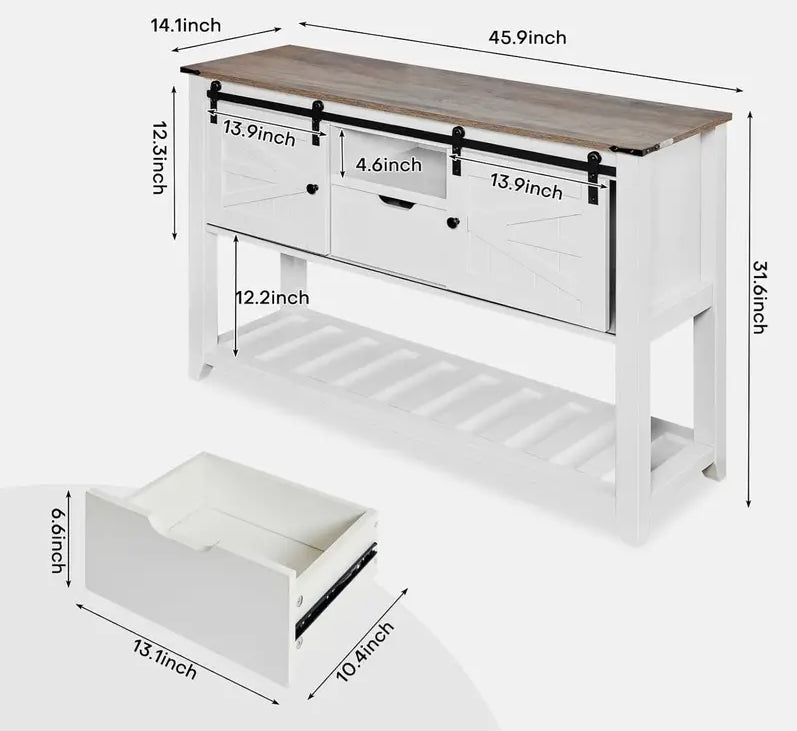 Table d'Entrée Rustique L116,50xl35,80xH80,20cm FARMER