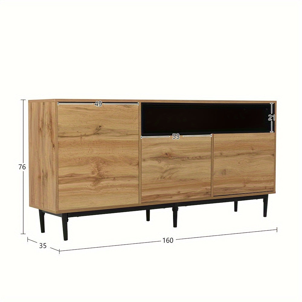 Buffet Moderne en Bois L160xl35xH76cm ROYA