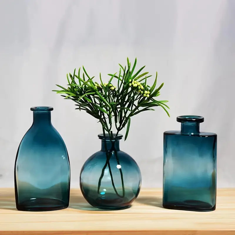 Lot de 3 vases géométriques en verre KOS