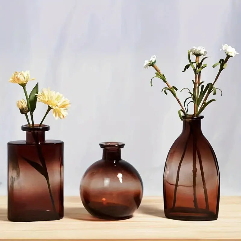 Lot de 3 vases géométriques en verre KOS