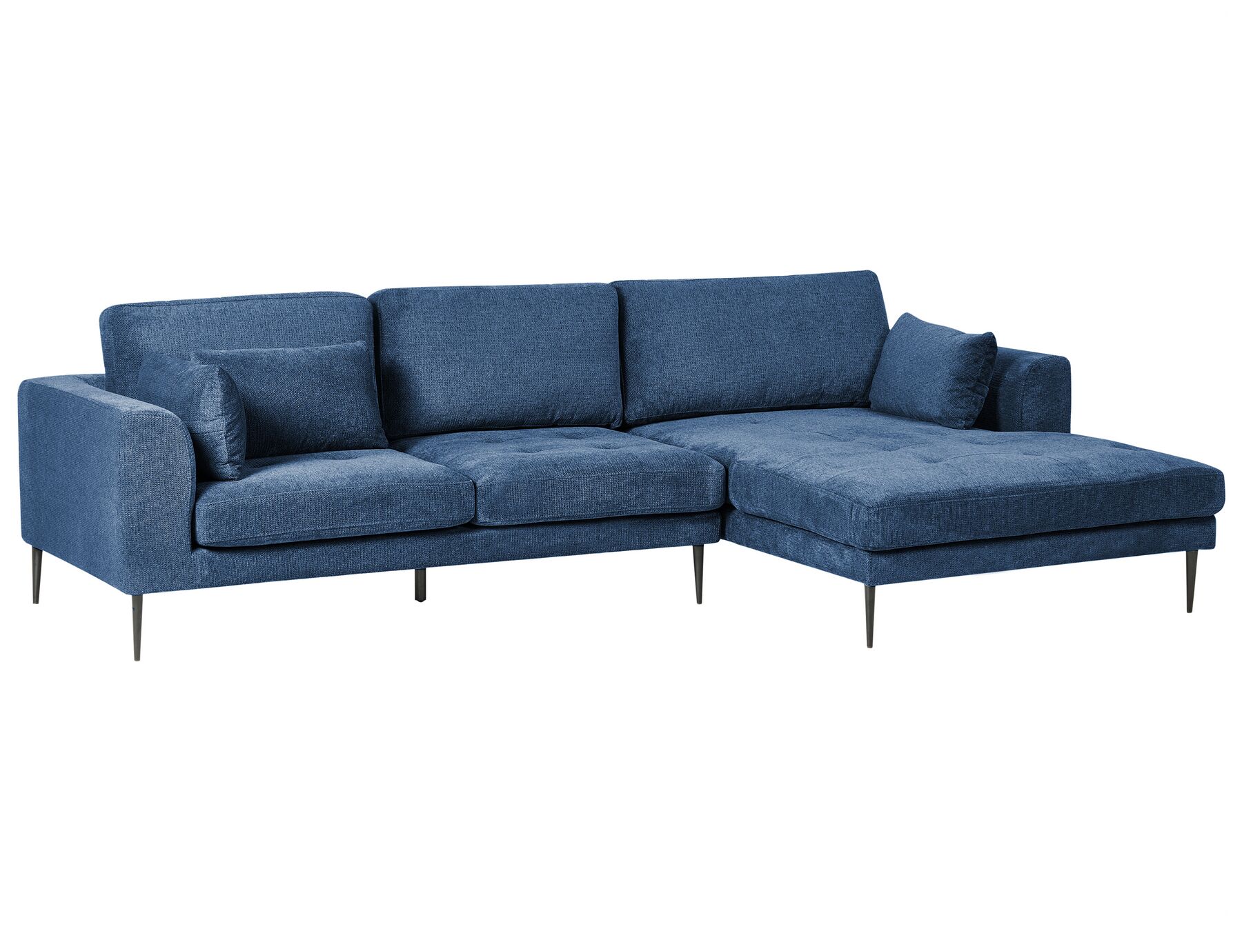 Canapé d'angle côté gauche en tissu Bleu L275cmxl158cmxH80cm GUEDEL