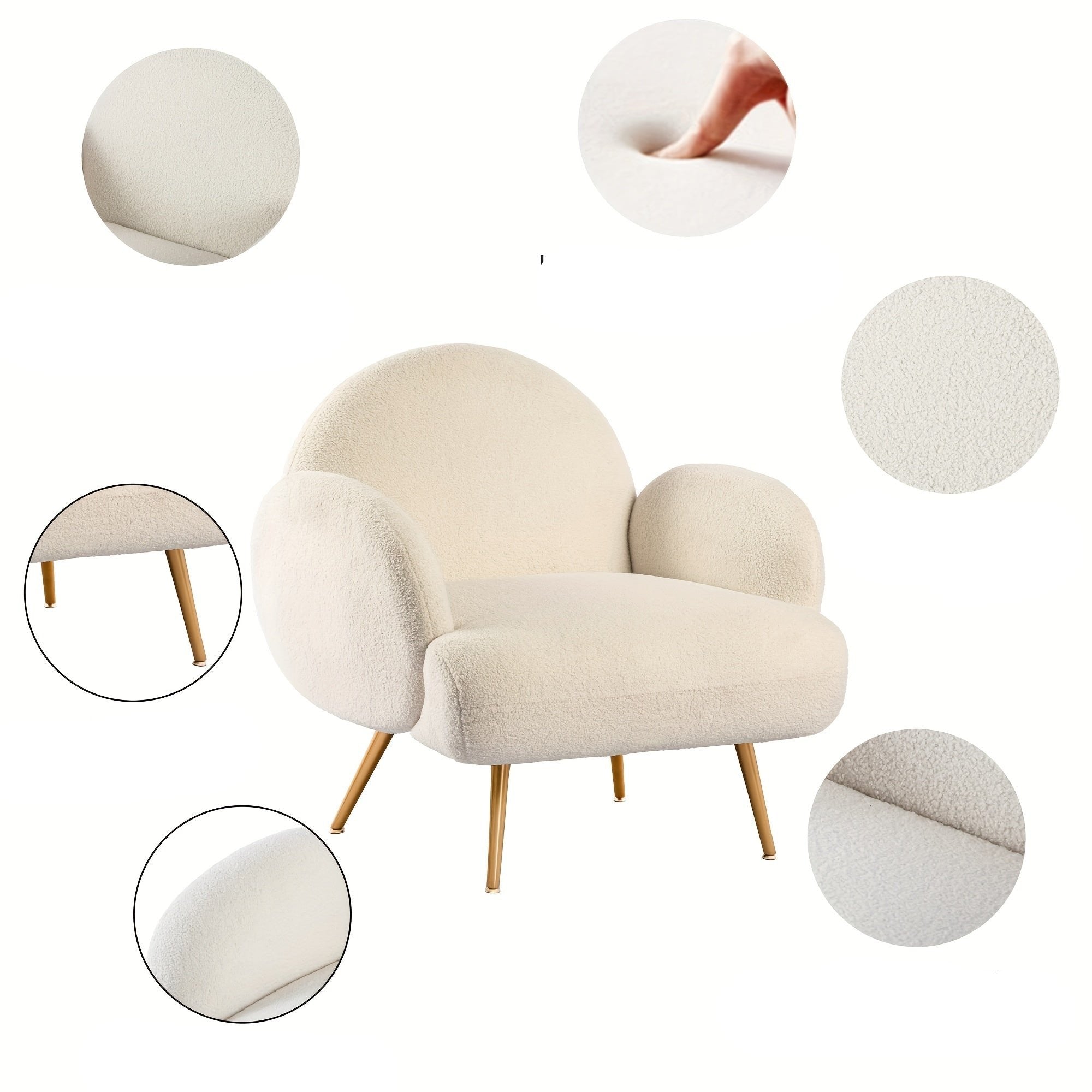 Fauteuil SUPER DESIGN pied en métal Doré SHEE