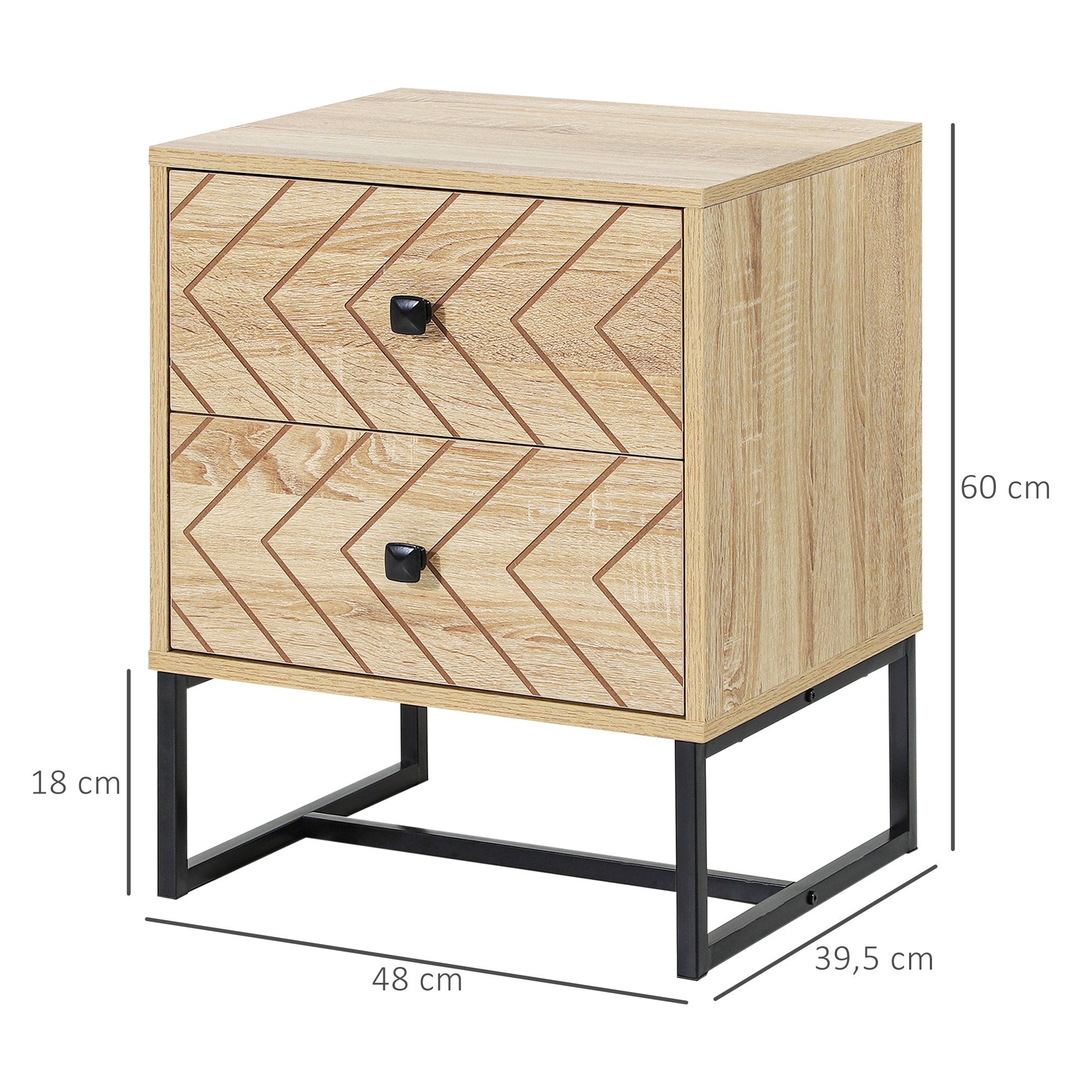 Table de chevet L48xl39,5xH60cm HART