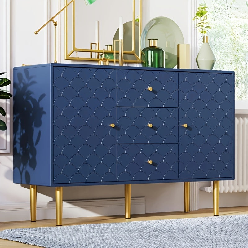 Commode Bleu Marine L120cmxl40cmxH82cm ALINE