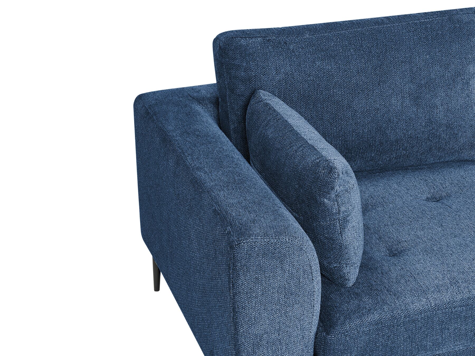 Canapé d'angle côté gauche en tissu Bleu L275cmxl158cmxH80cm GUEDEL